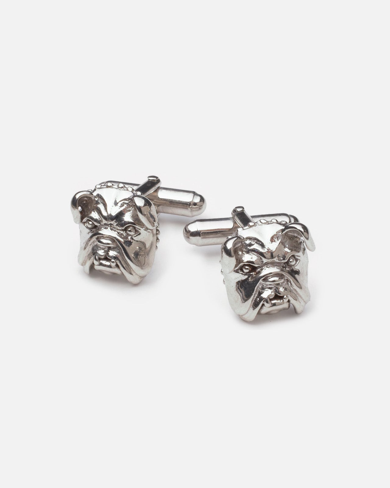 Bulldog Silver Finish Cufflinks