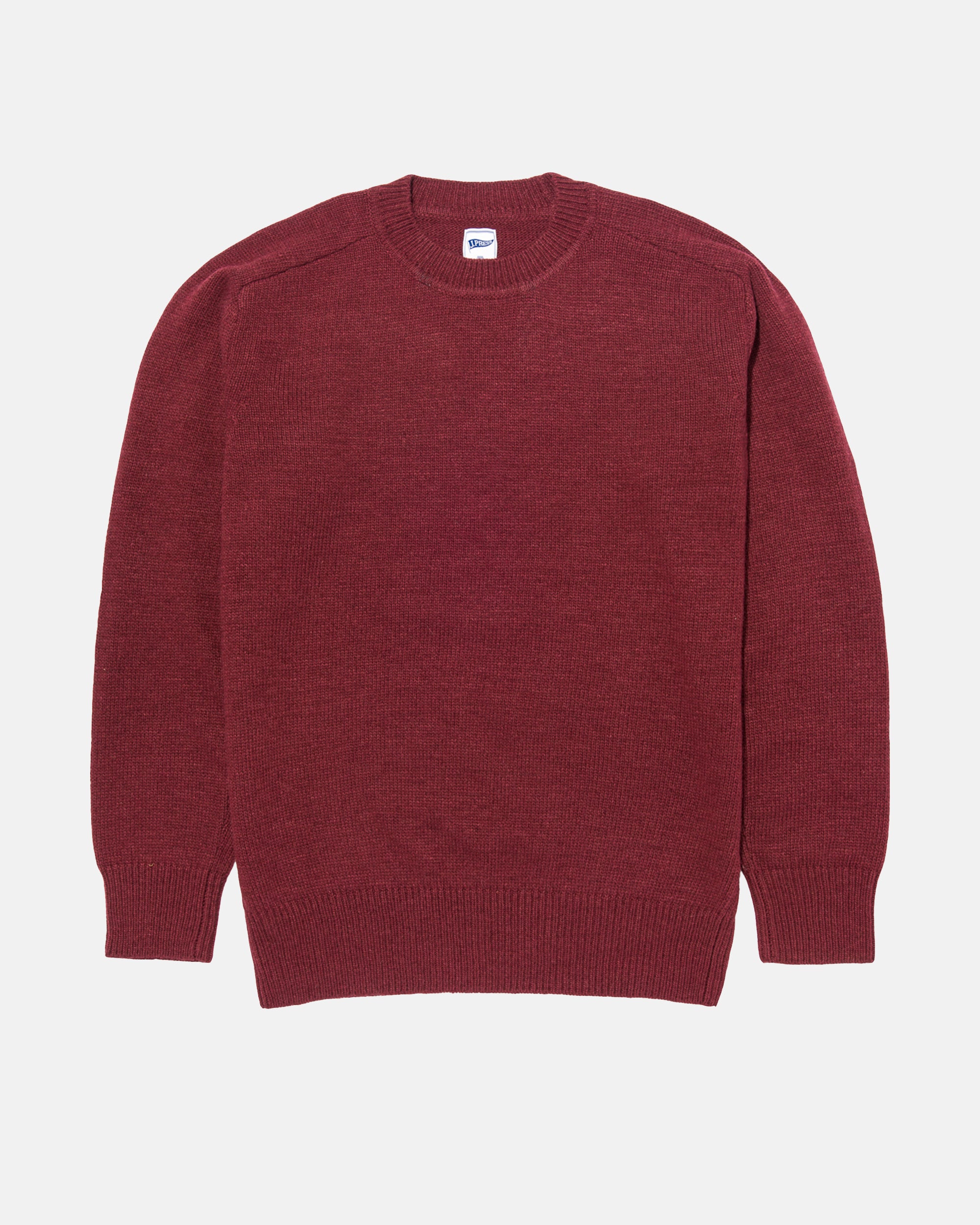 Burgundy Wool Crewneck Sweater - Trim Fit