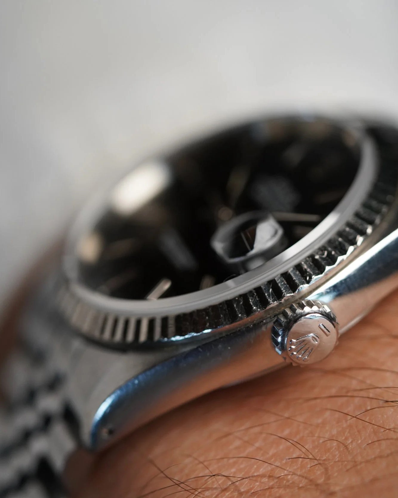 Rolex Datejust Black Dial Ref 16234 Unpolished