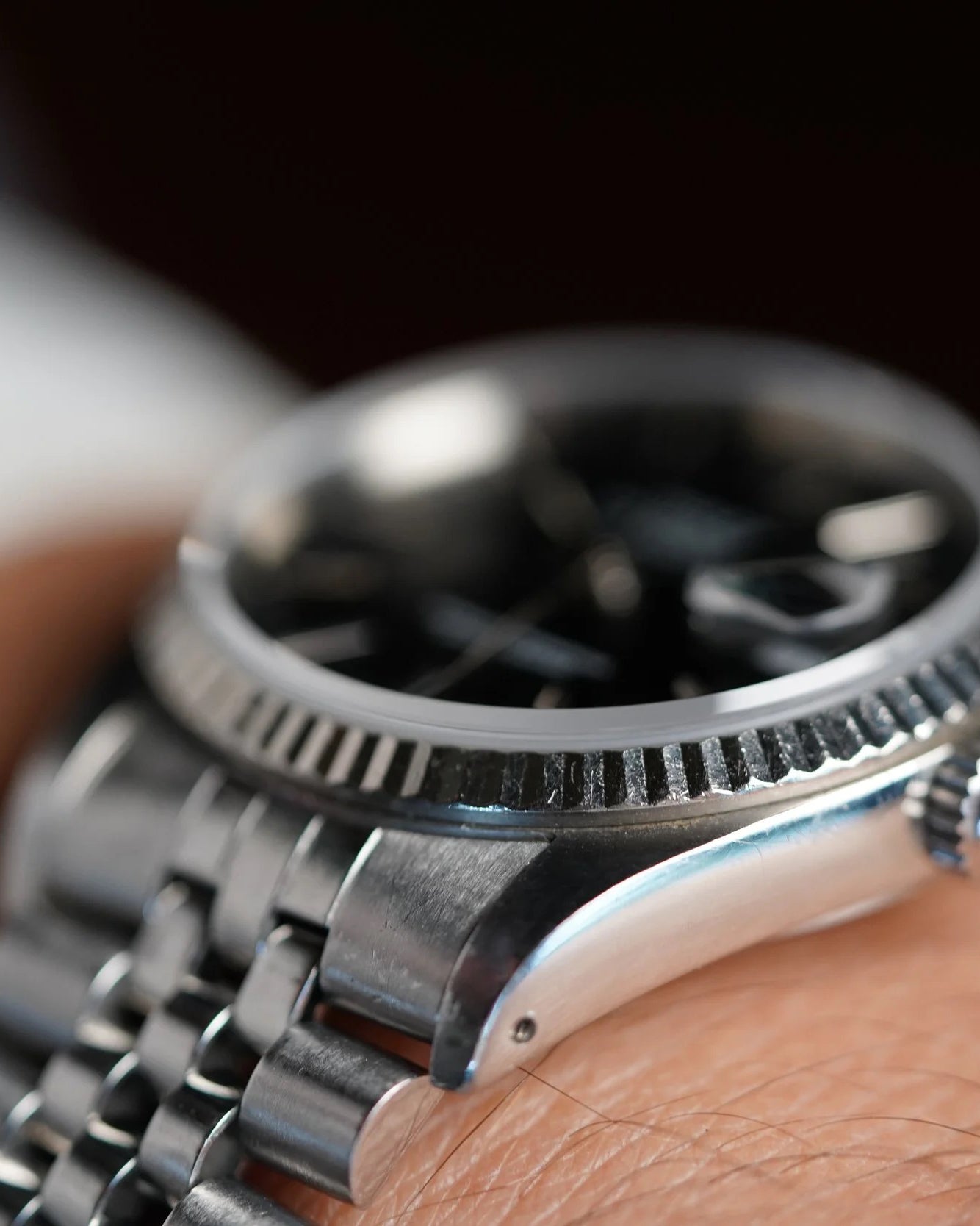 Rolex Datejust Black Dial Ref 16234 Unpolished