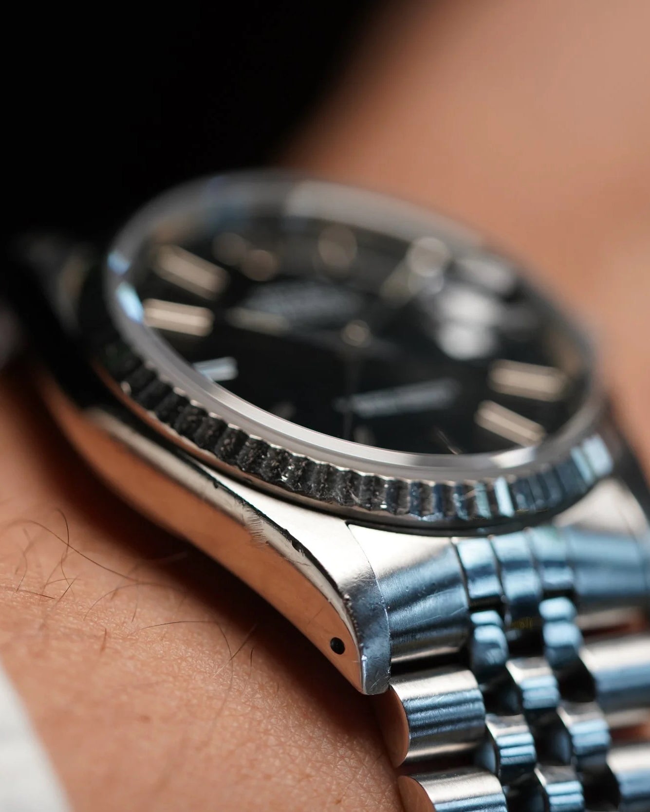 Rolex Datejust Black Dial Ref 16234 Unpolished
