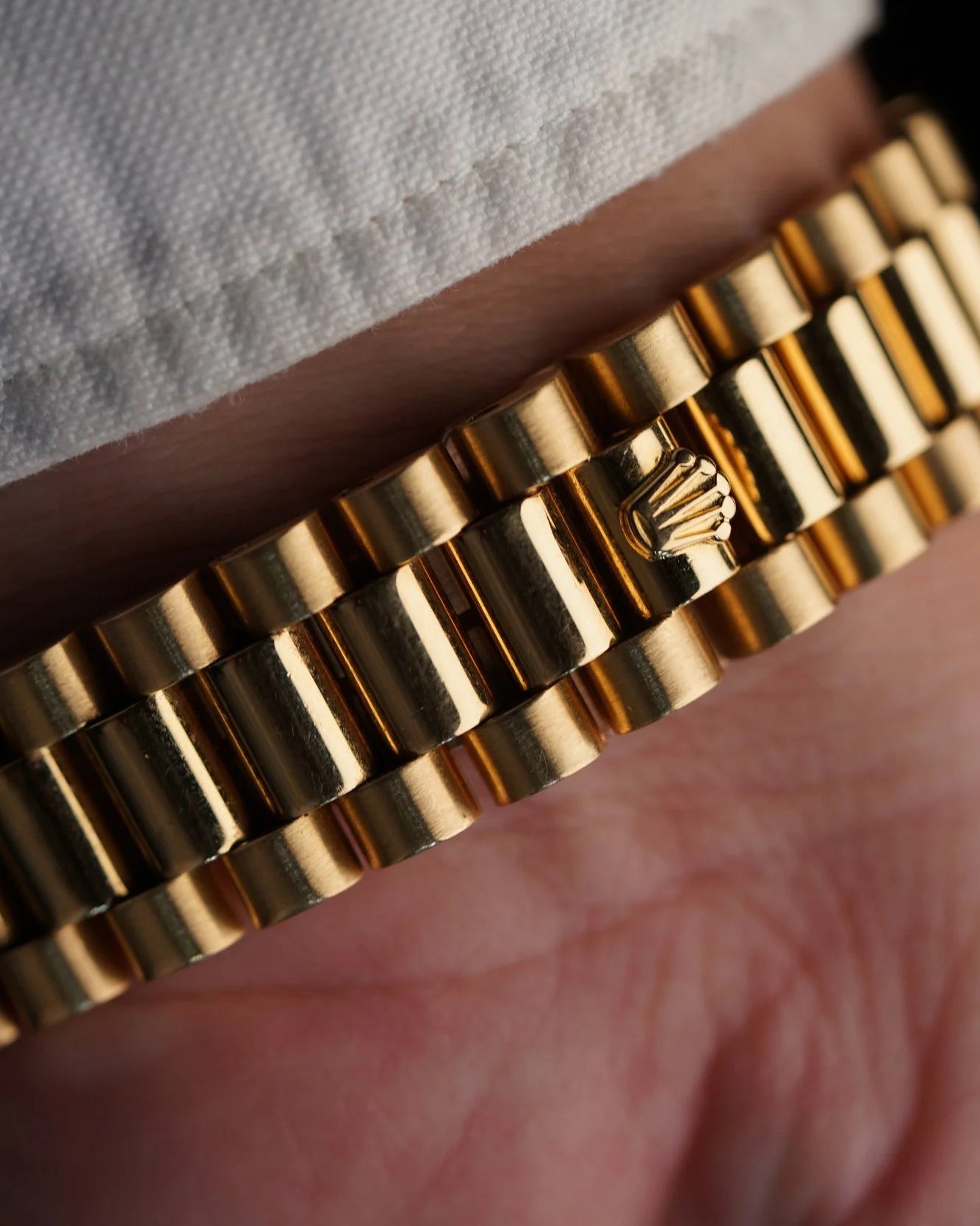 Rolex Black Dial Day-Date Reference 18038 in 18K Yellow Gold Full Set w/ Service Papers