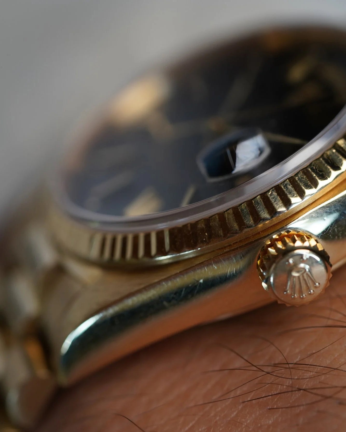 Rolex Black Dial Day-Date Reference 18038 in 18K Yellow Gold Full Set w/ Service Papers