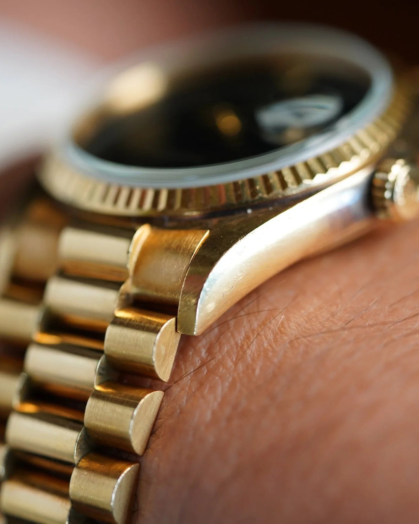 Rolex Onyx Datejust Reference 16018 in 18K Yellow Gold Unpolished