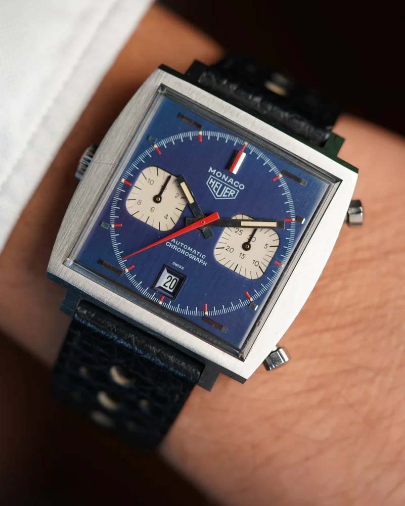 Heuer Monaco Transitional Ref. 1133 with Booklet and Bracelet Unpolished