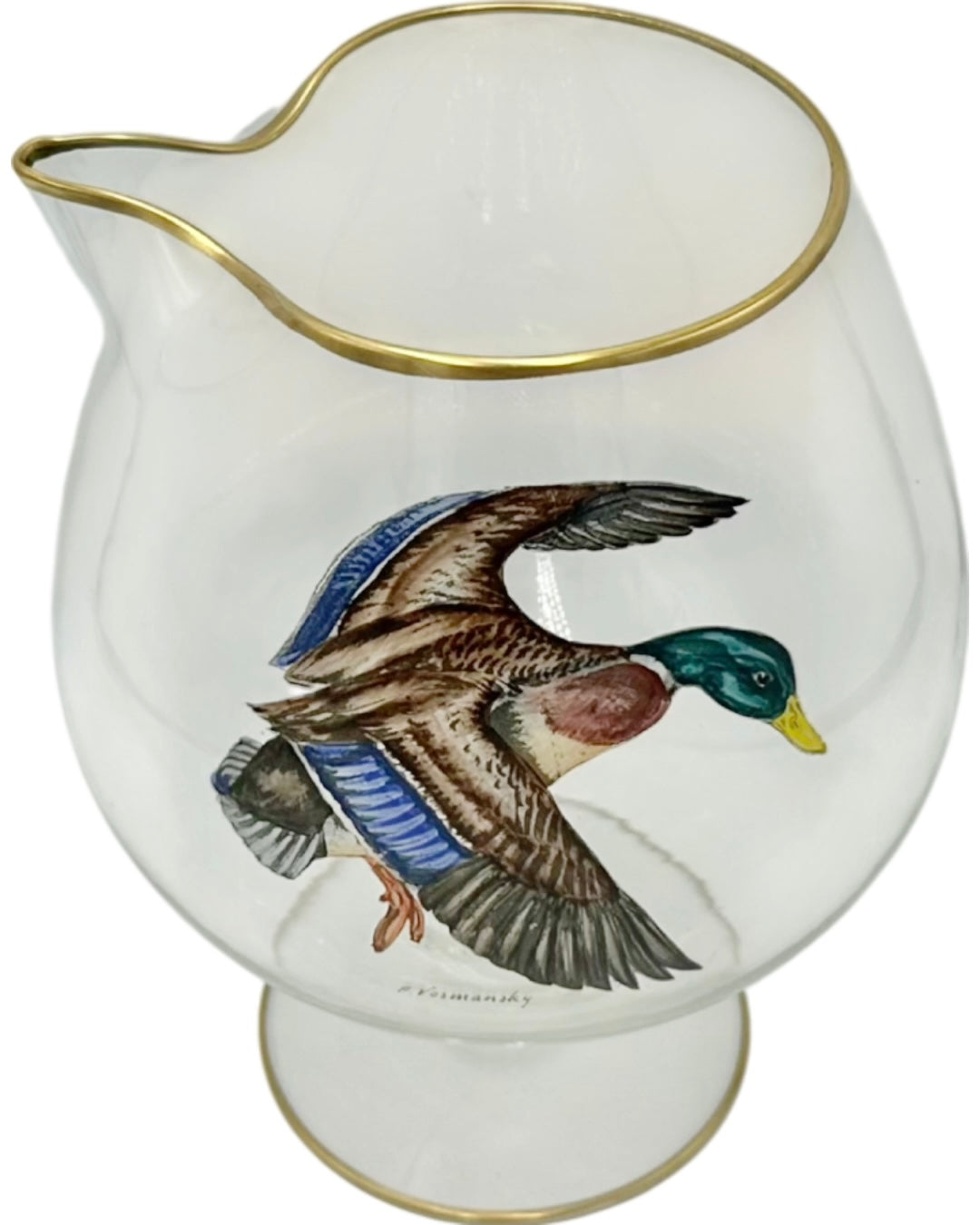 Vintage Set 3 Frank Vosmansky Duck Cocktail Pitcher & Shot Glasses