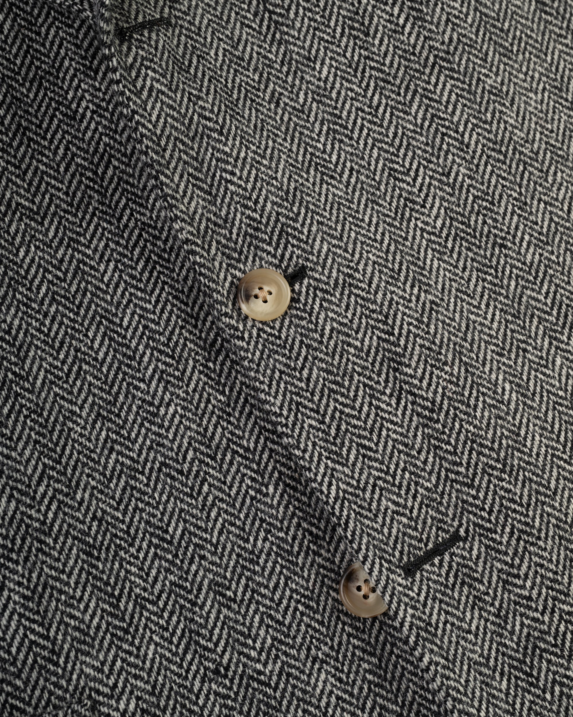 Made-in-USA Black & Cream Herringbone Lambswool Sport Coat