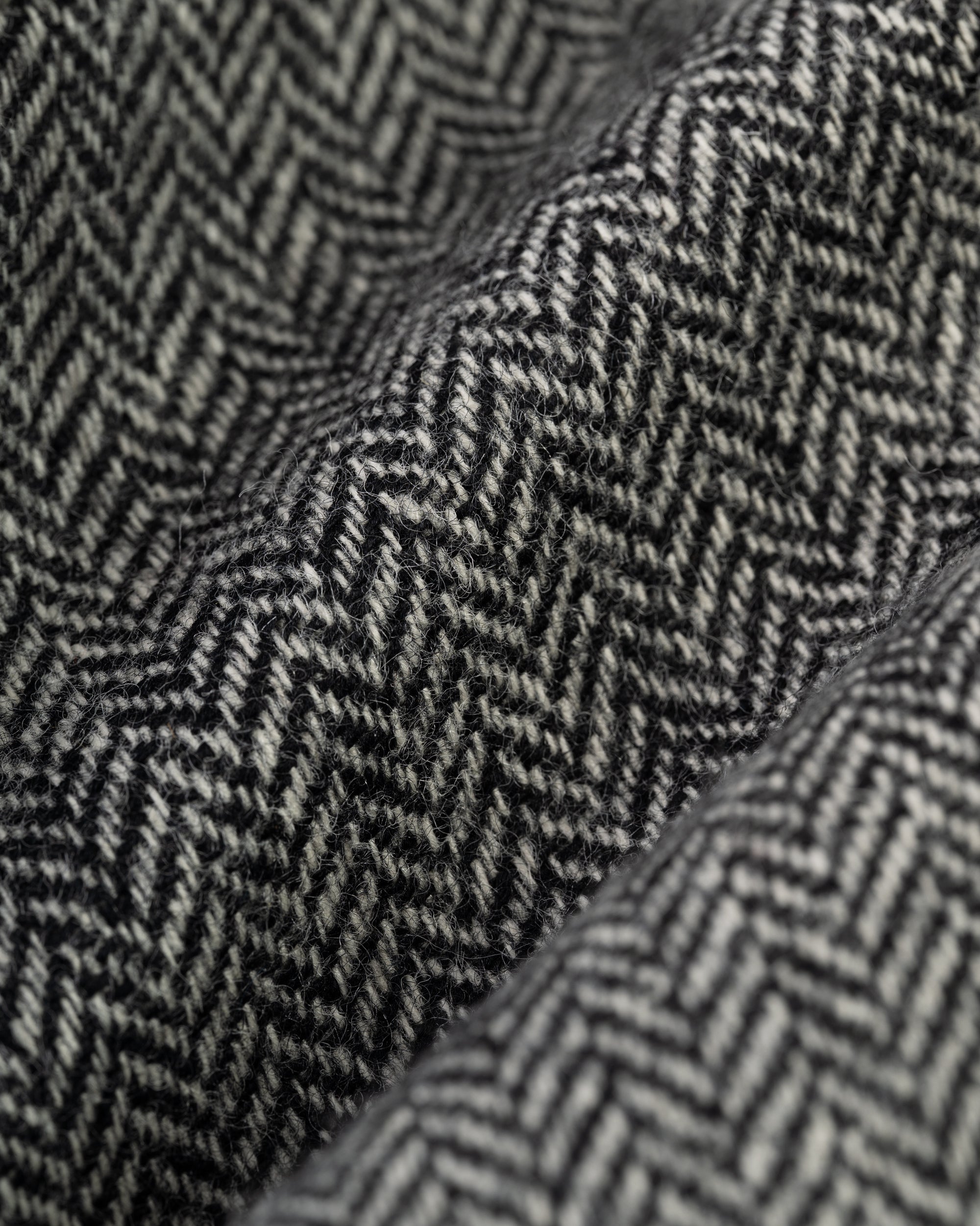 Made-in-USA Black & Cream Herringbone Lambswool Sport Coat