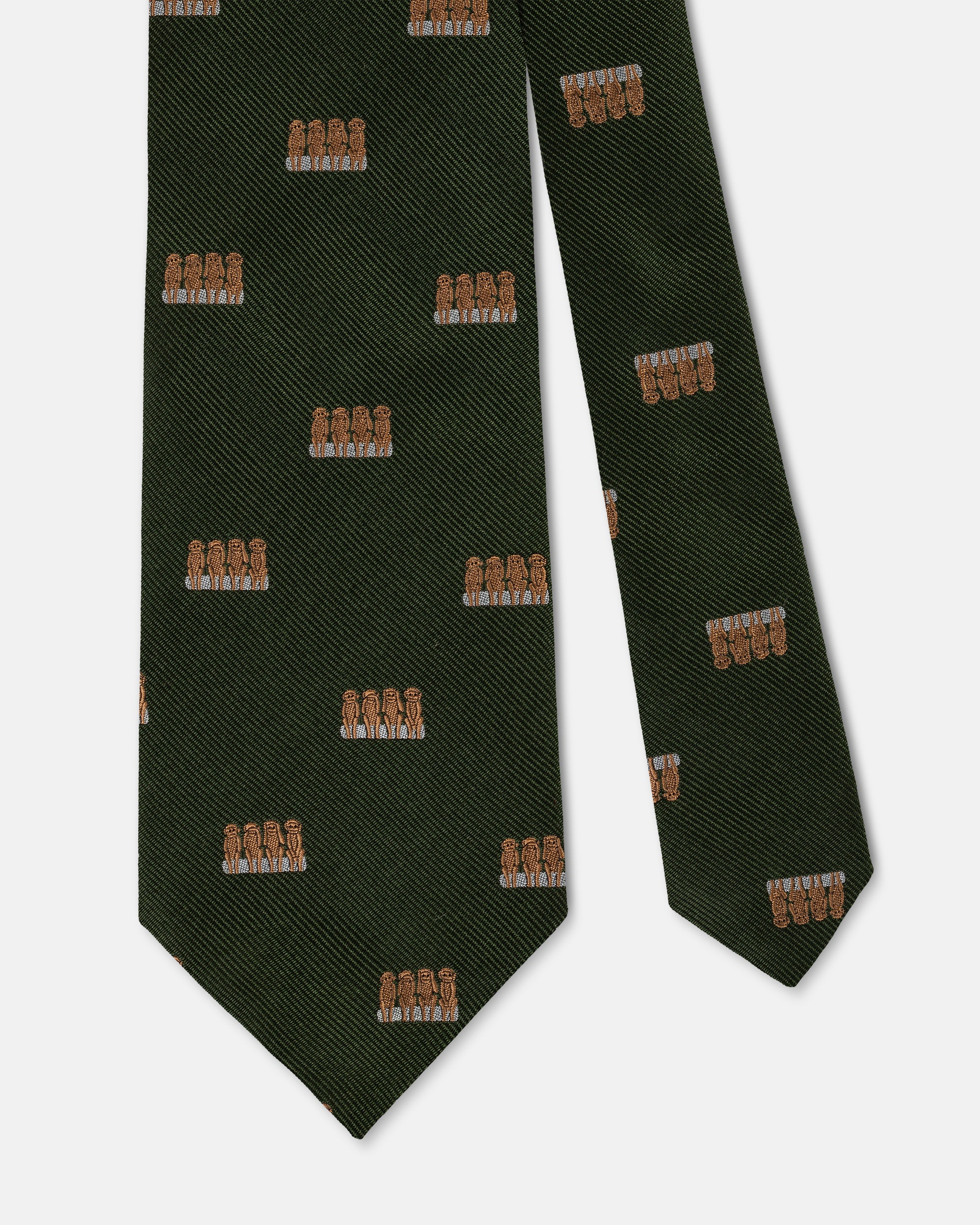 Made-in-England Hunter Green Four Monkeys Club Tie
