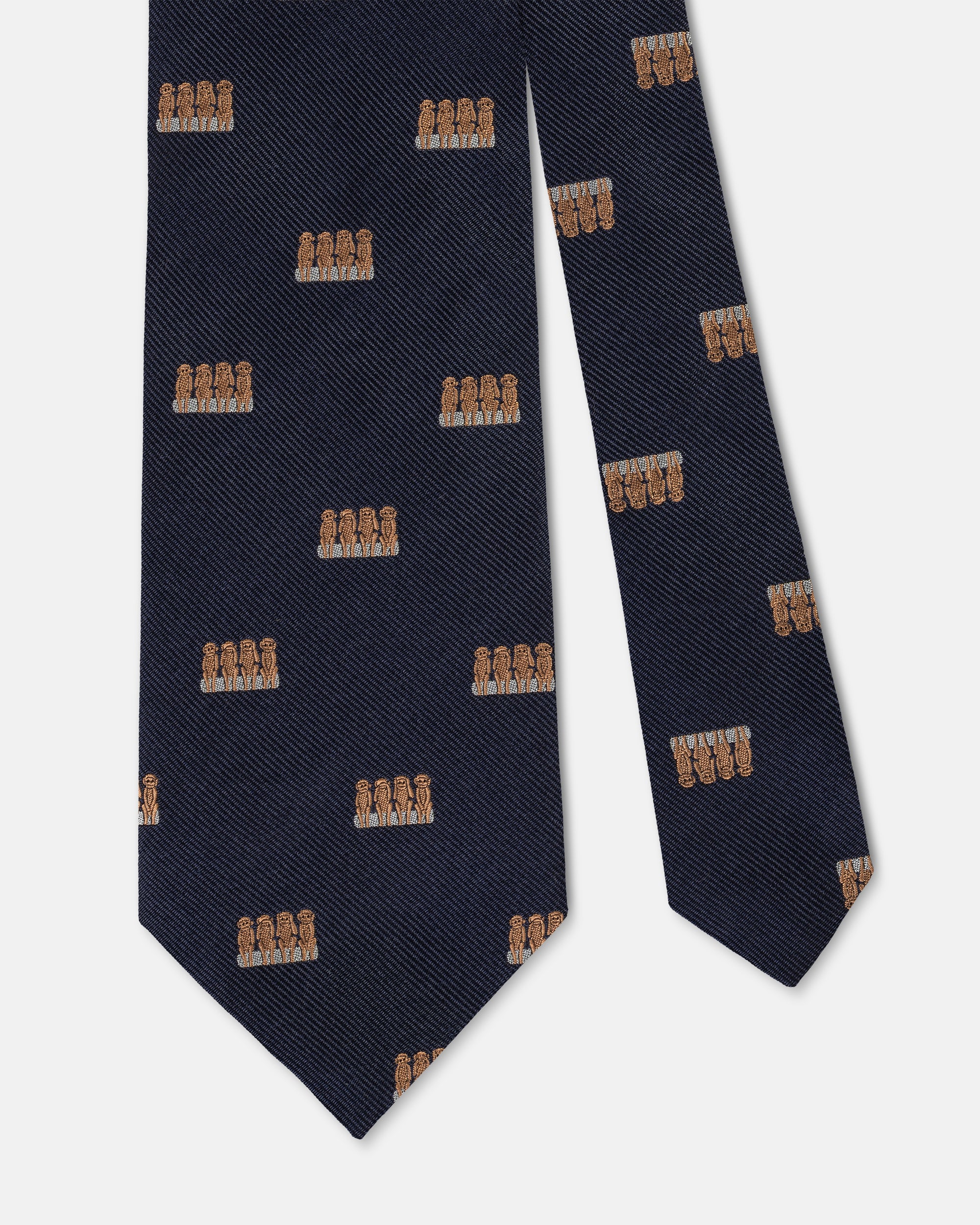 Made-in-England Navy Four Monkeys Club Tie