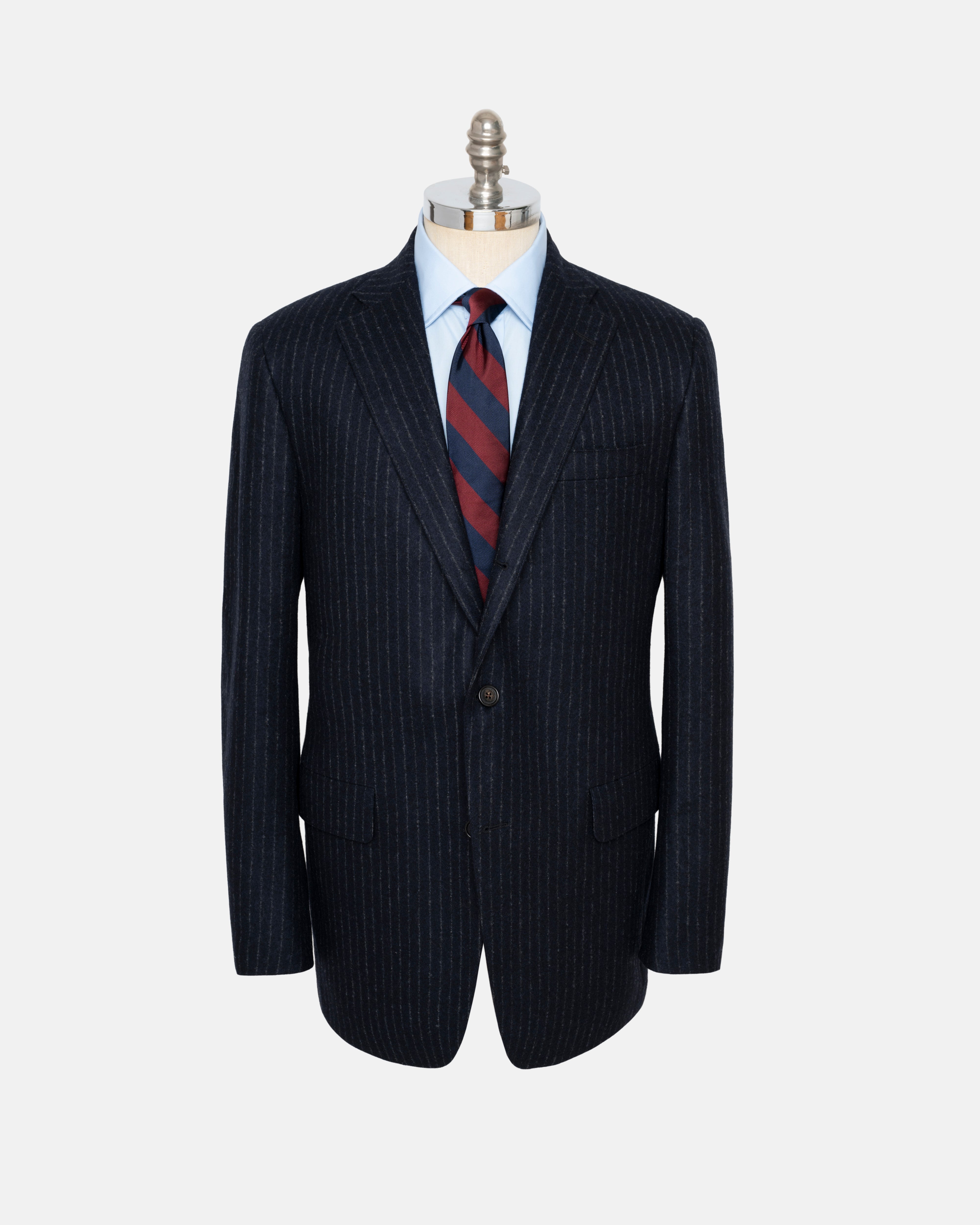 Made-in-USA Navy Chalkstripe Fox Flannel Suit