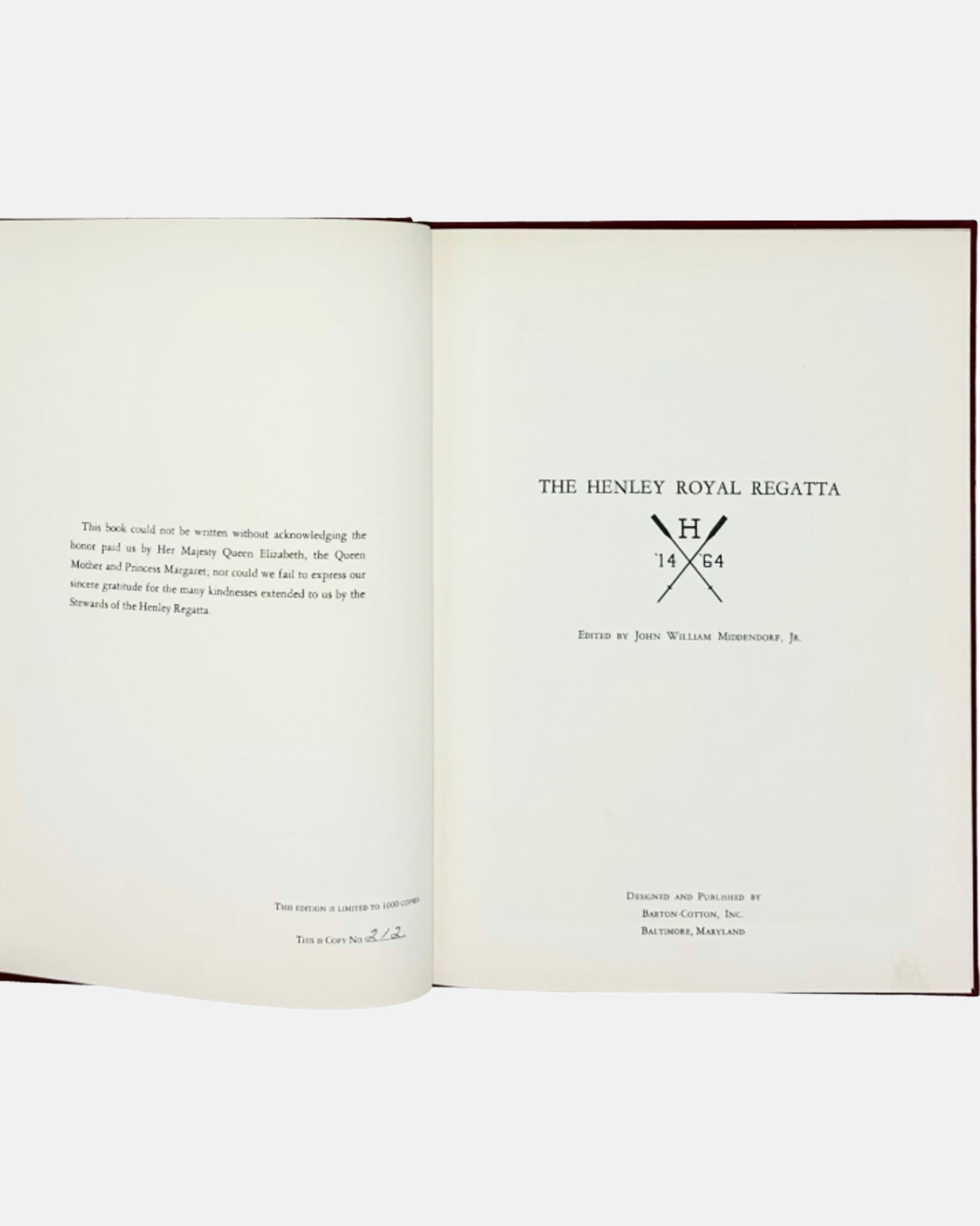 The Henley Royal Regatta by John William Middendorf Jr. 1964 Book