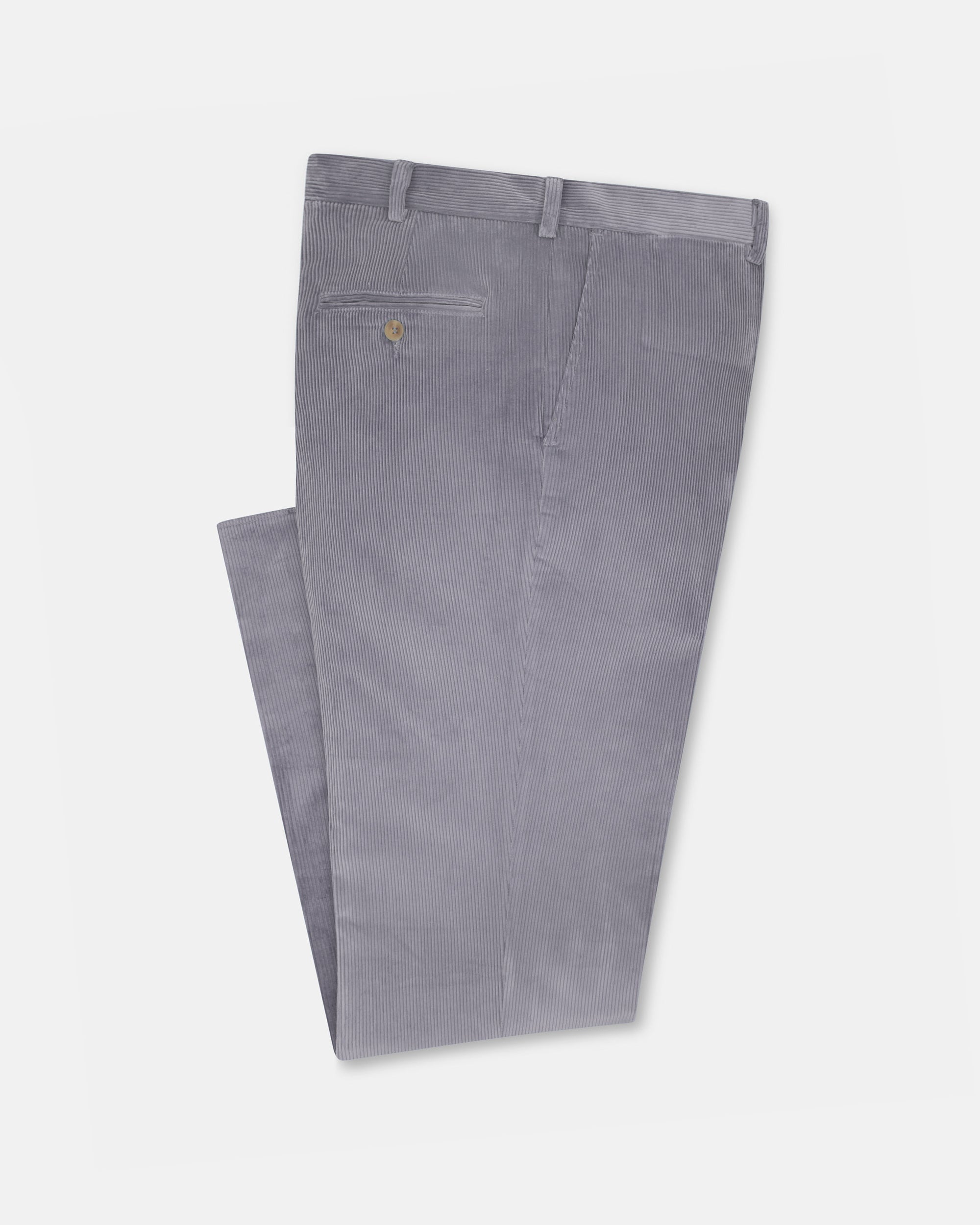 Made-in-USA Grey Wide Wale British Corduroy Pant