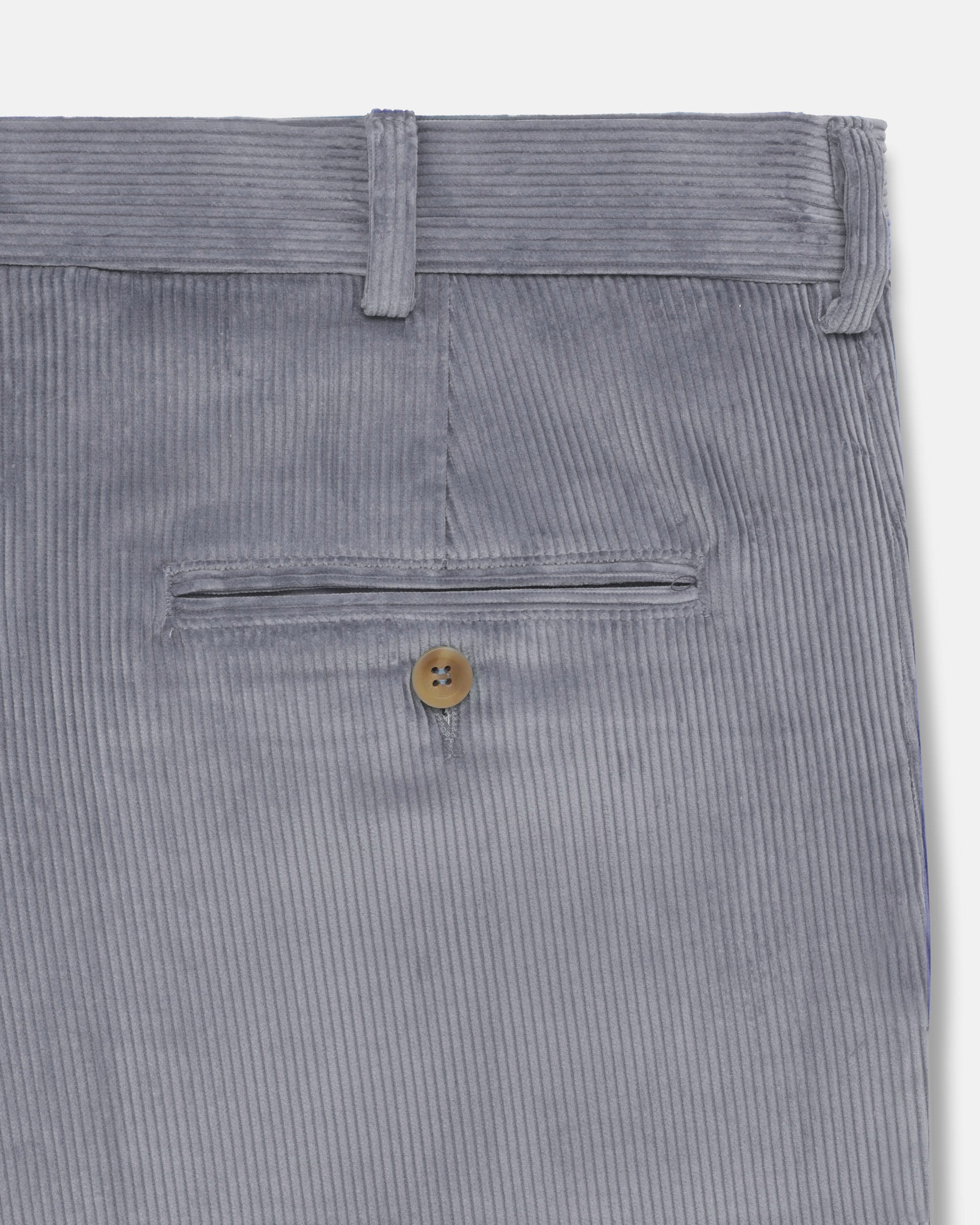 Made-in-USA Grey Wide Wale British Corduroy Pant