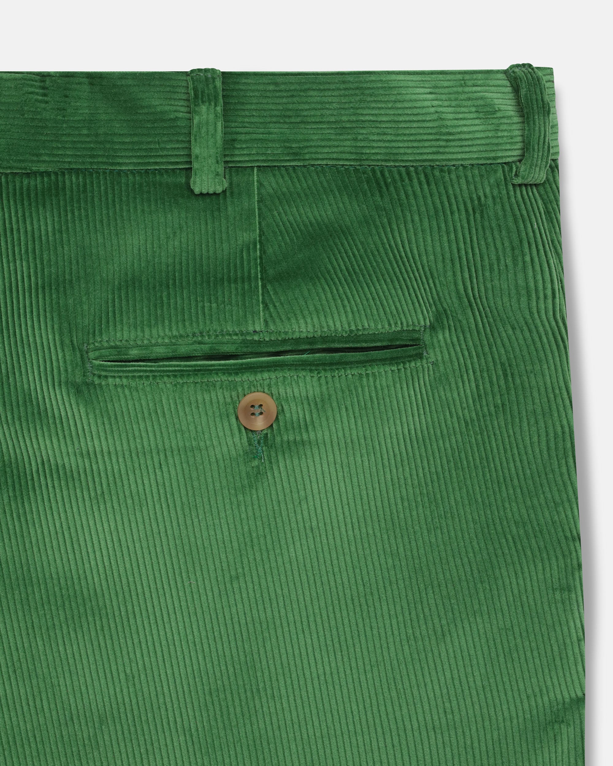 Made-in-USA Bright Green Wide Wale British Corduroy Pant