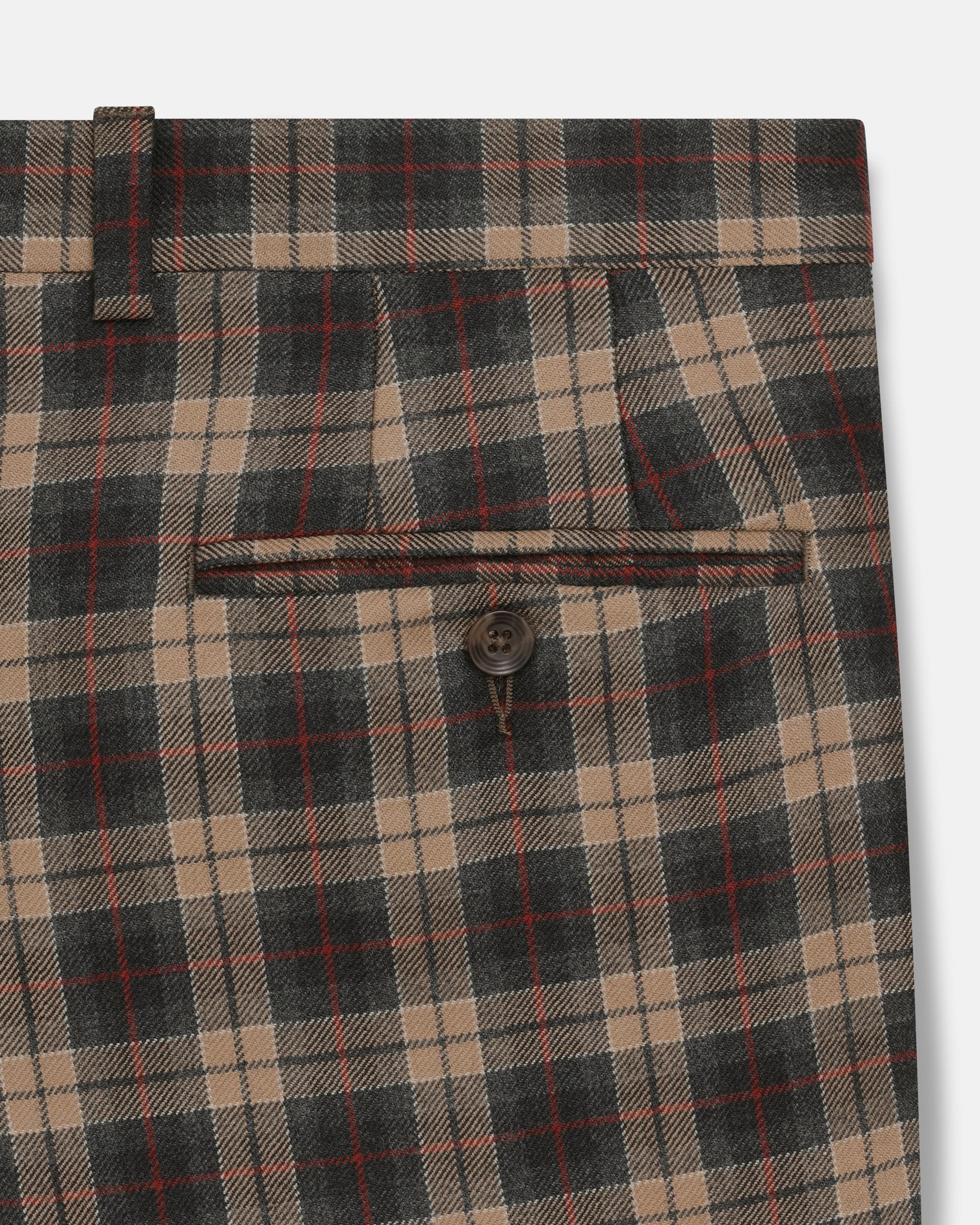 Made-in-Canada Tan Tartan Wool Trouser