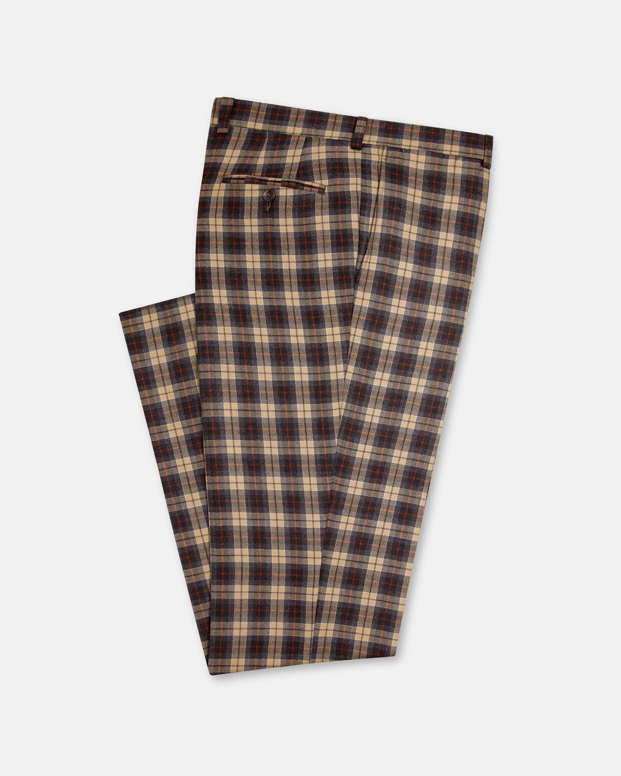 Made-in-Canada Tan Tartan Wool Trouser