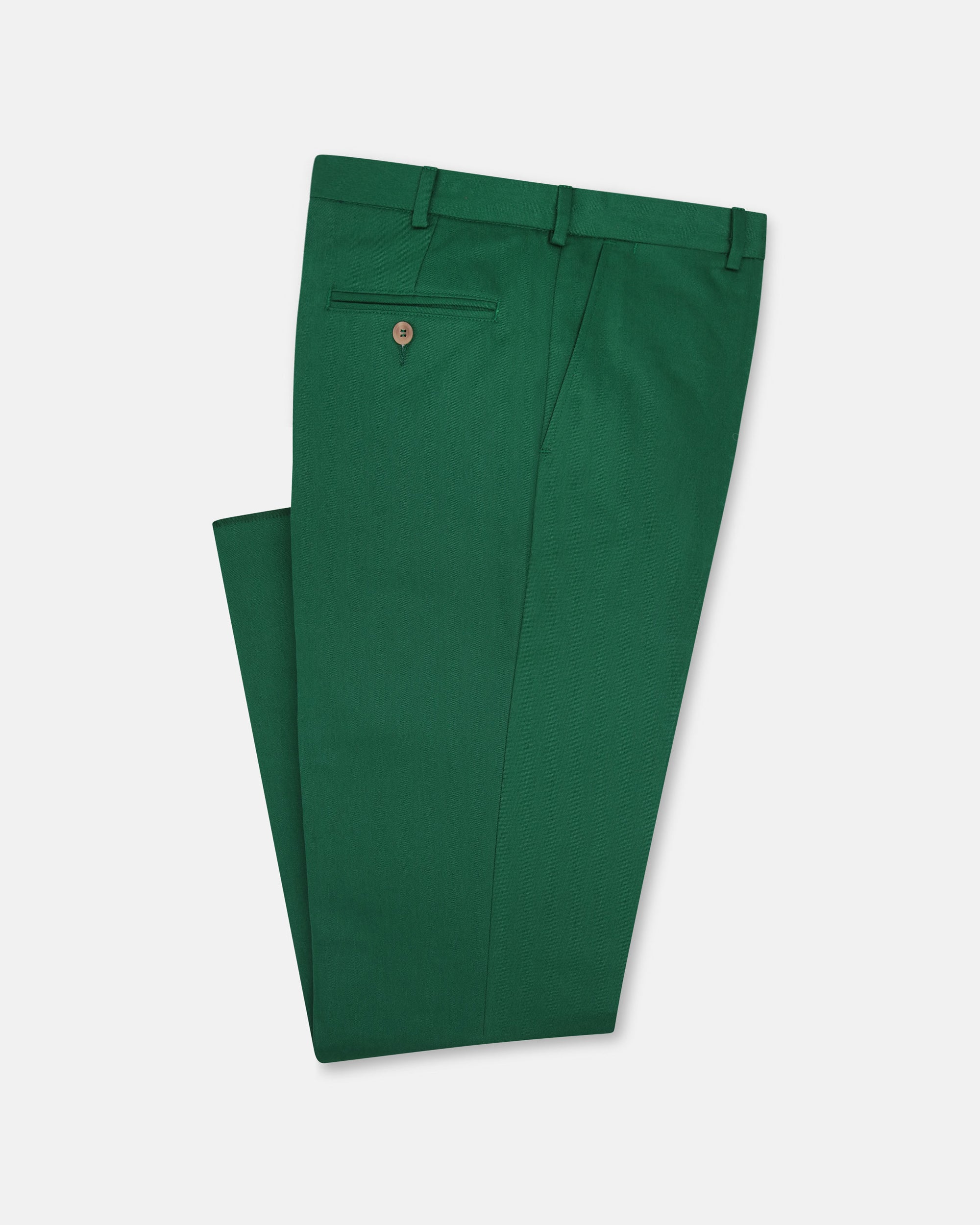 【T/C PRESSED TROUSER】 Bottle Green ０ Made-in-USA Bottle Green Washed Twill Chino Pant