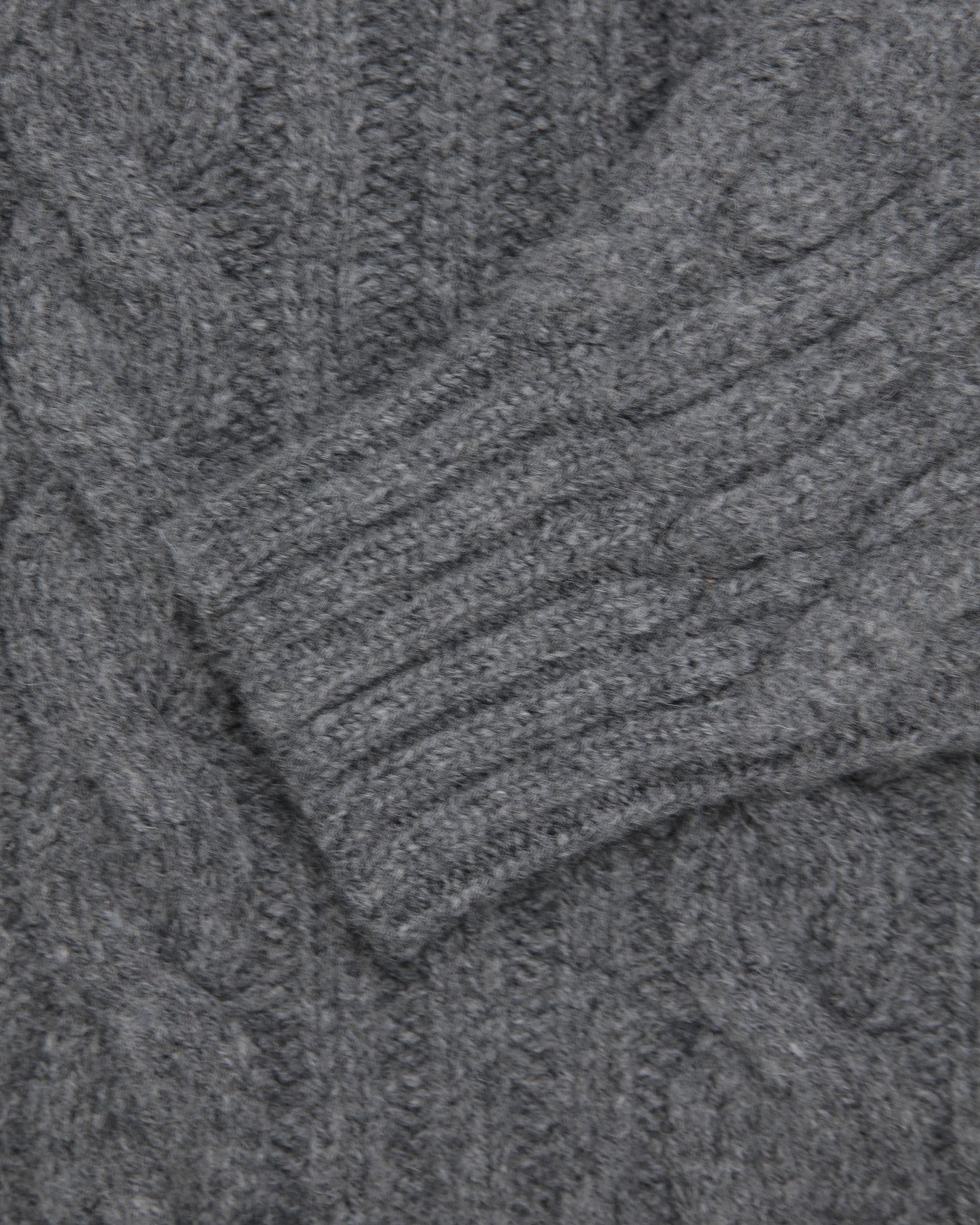 Made-in-Scotland Grey Shawl Collar Cable Knit Cardigan