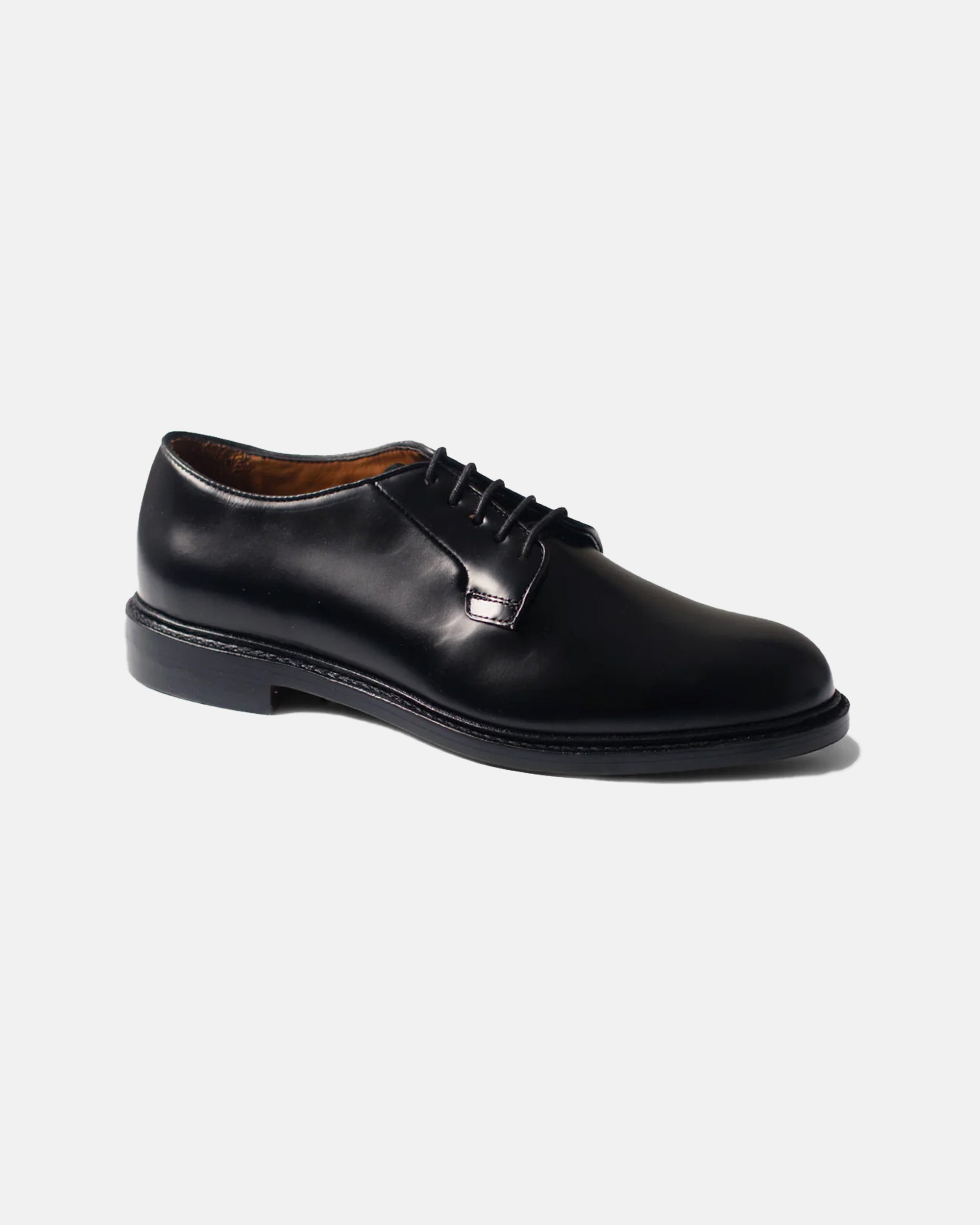 Black Plain Toe Blucher