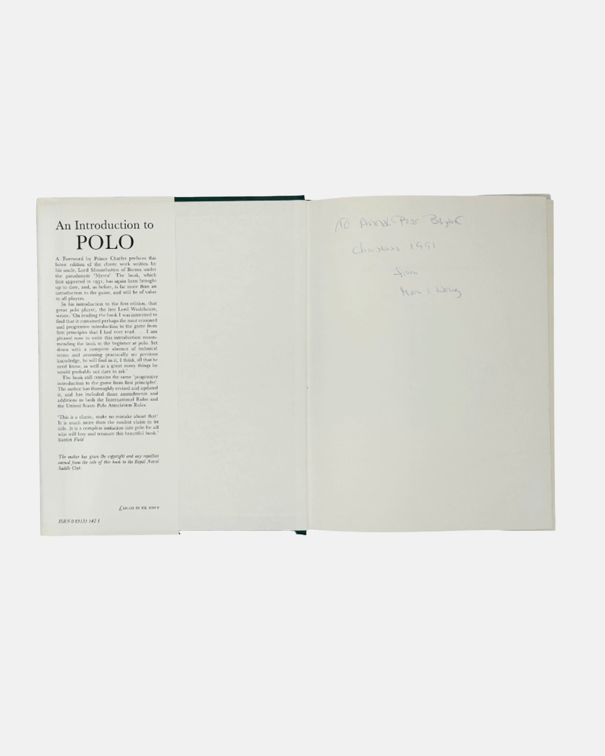 An Introduction to Polo by Marco 1982 Book Foreword by Charles, Prince of Wales