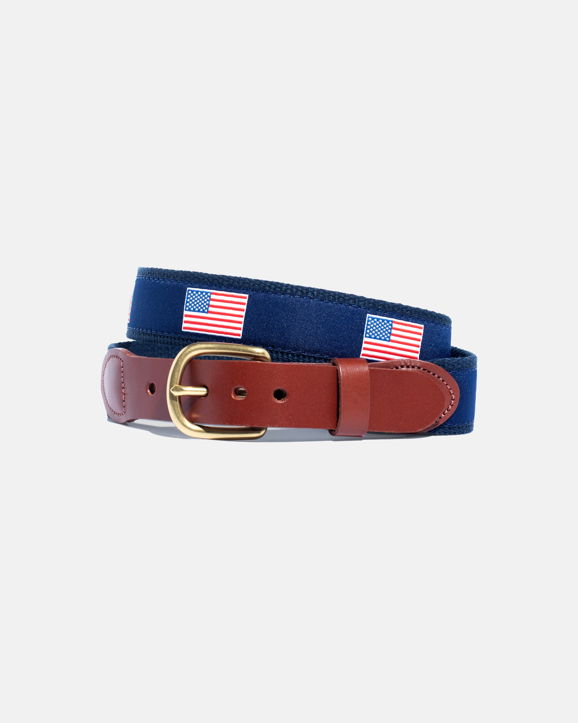 Made-in-USA American Flag Motif Belt