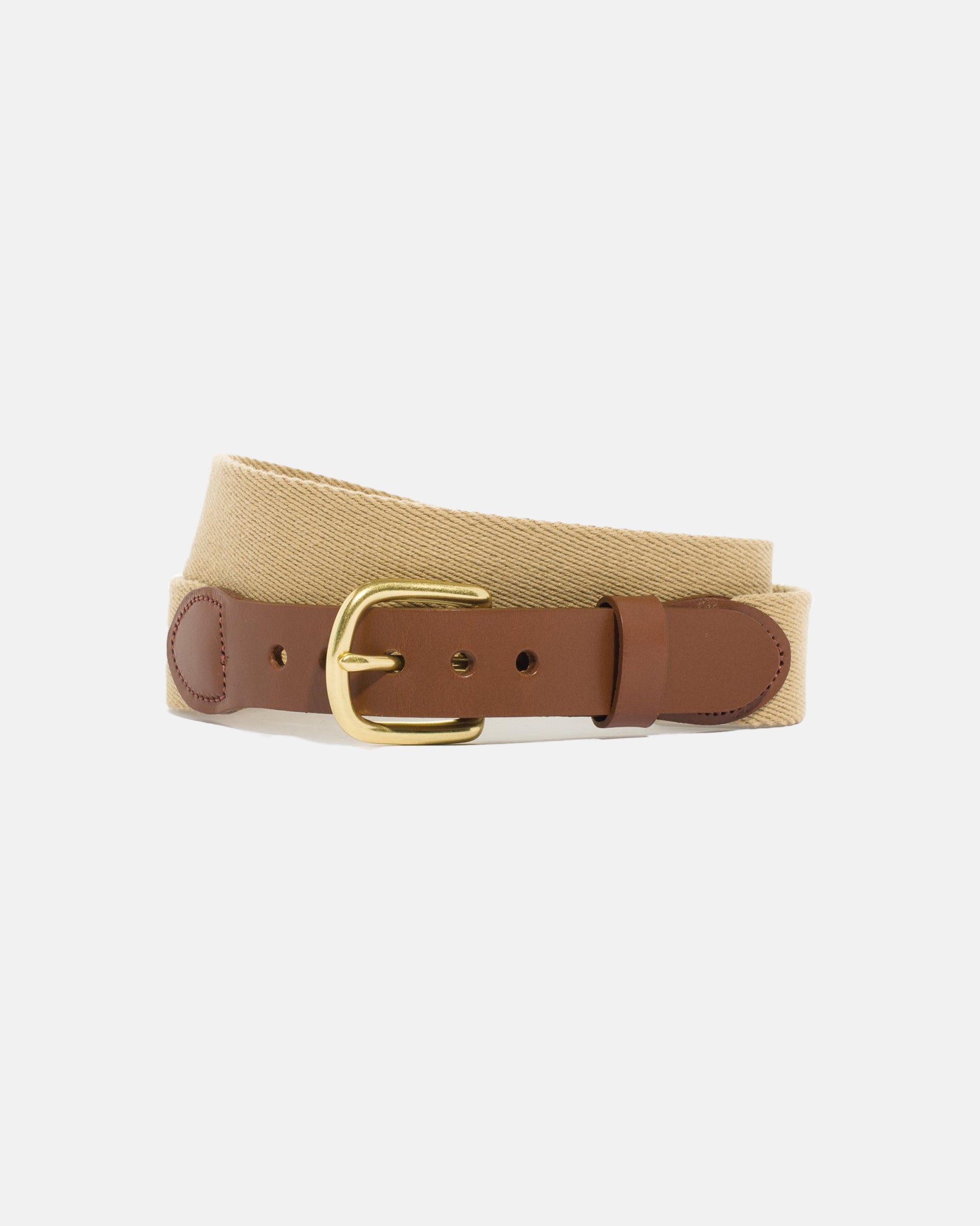 Made-in-USA Solid Khaki Smooth Belgian Wool Surcingle Belt