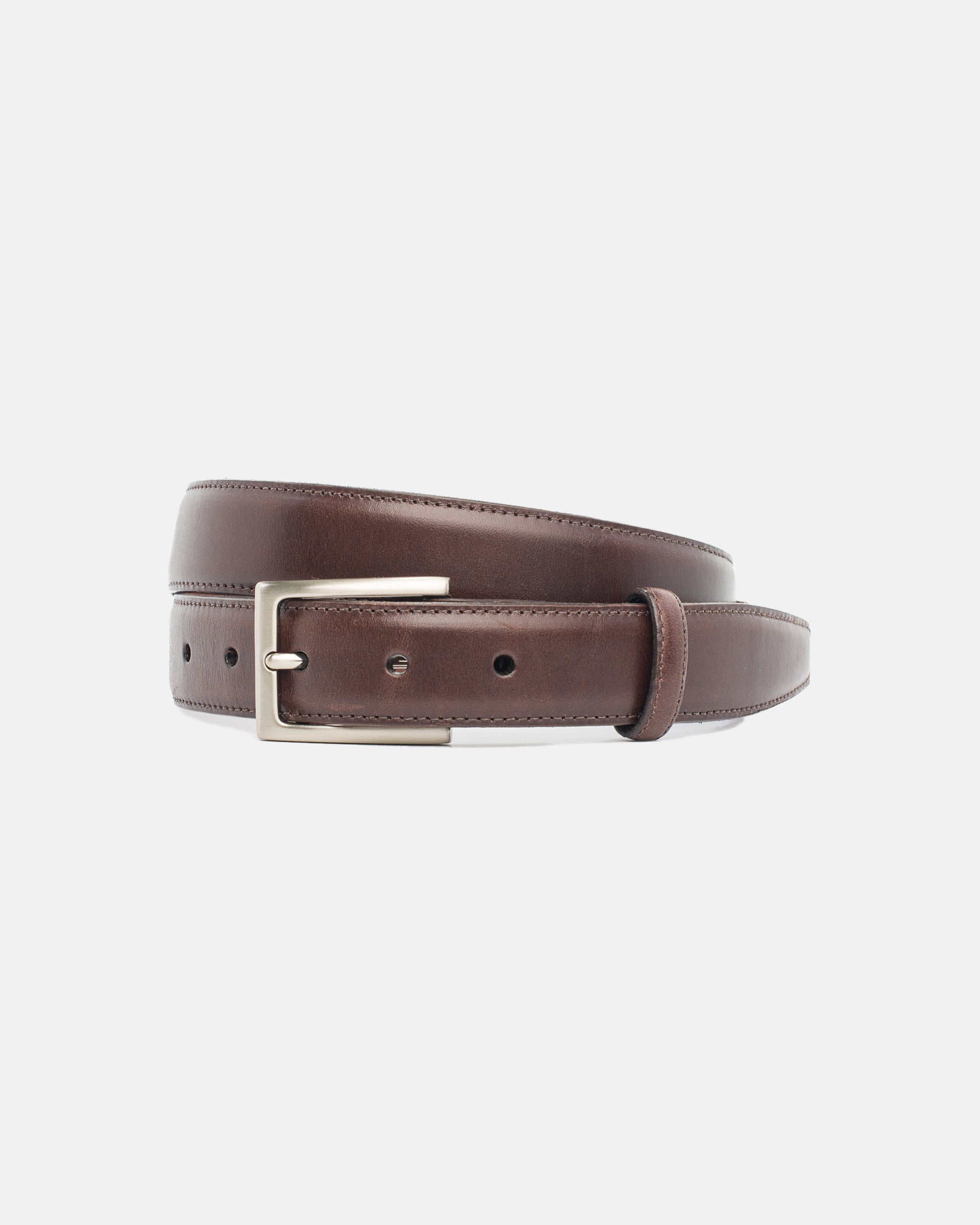 Made-in-USA Brown Italian Leather Belt