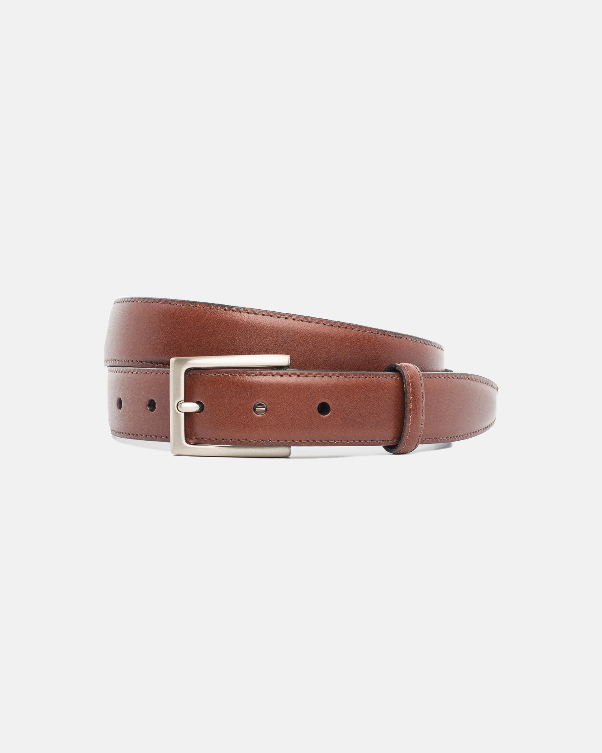 Made-in-USA Cognac Italian Leather Belt