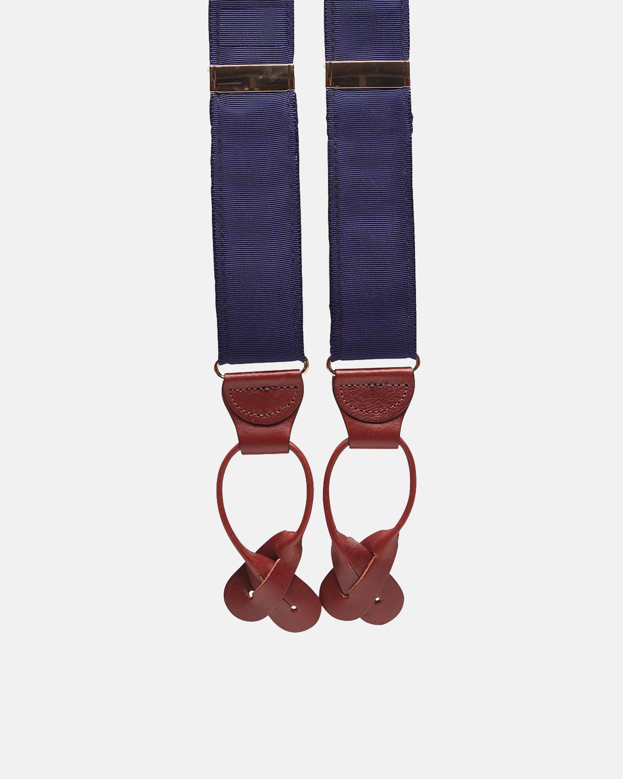 Made-in-USA Solid Navy Grosgrain Braces