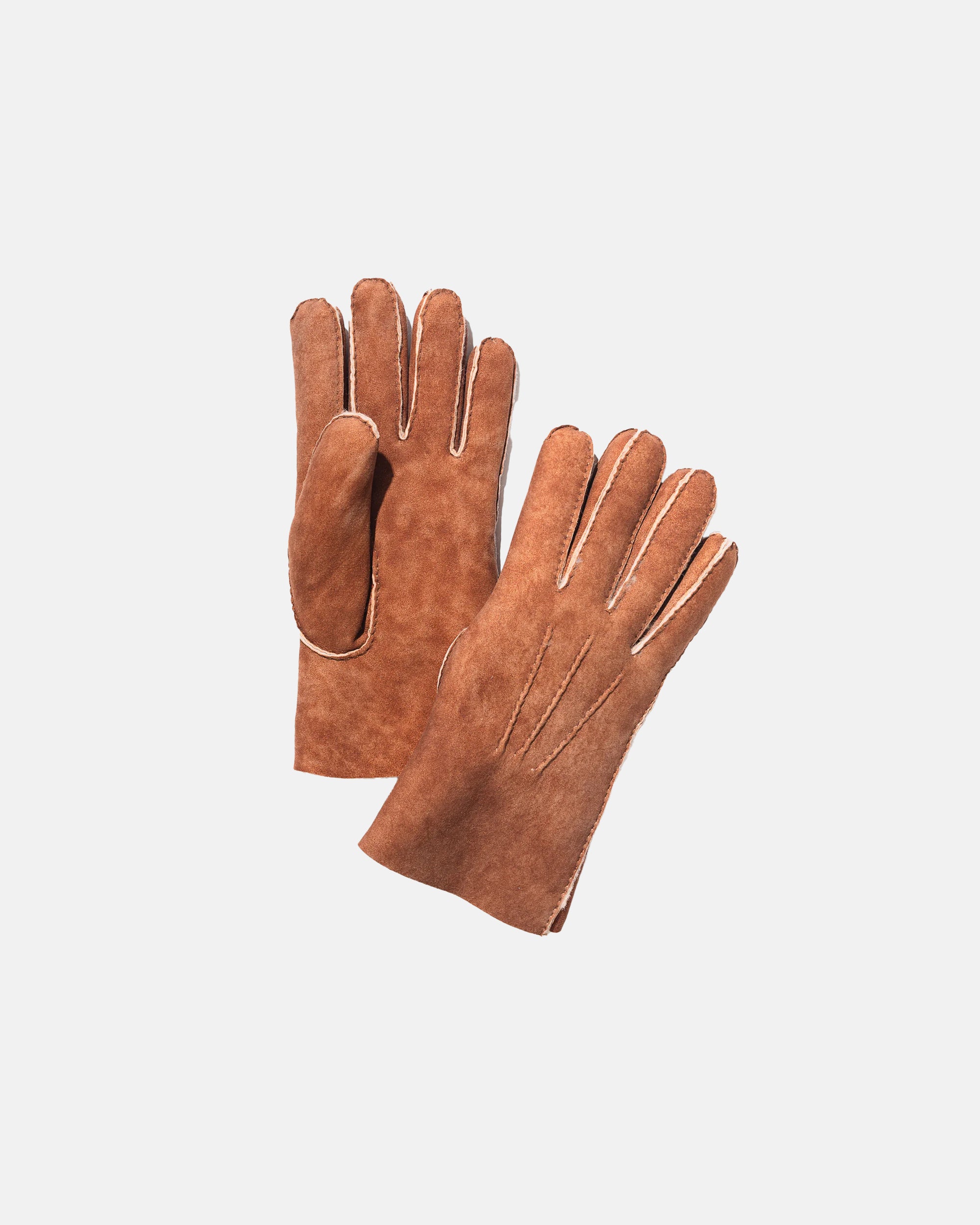 Made-in-England Tan Shearling Gloves
