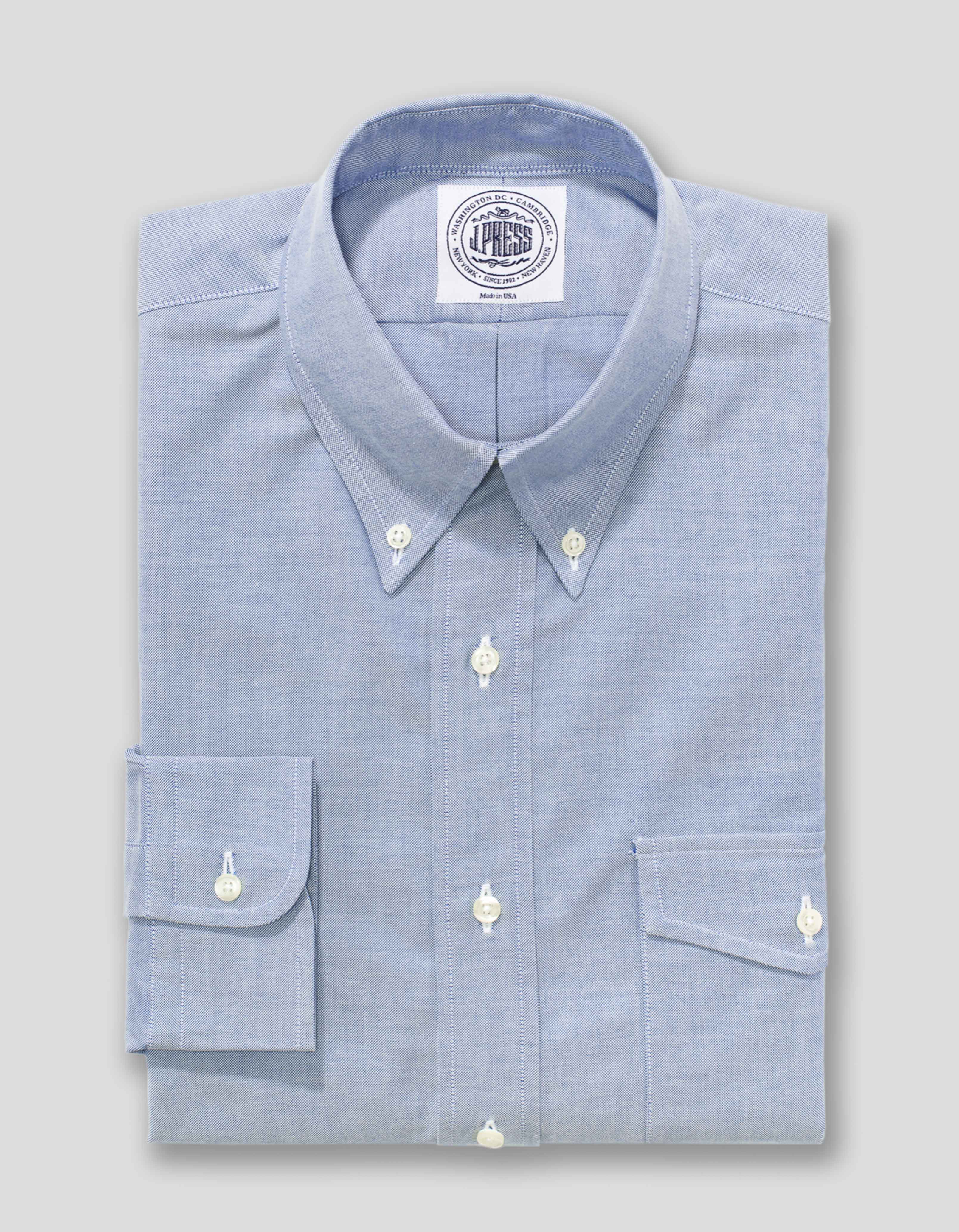 Classic Dress Shirt - Blue Oxford W/ Flap Pocket | J. Press