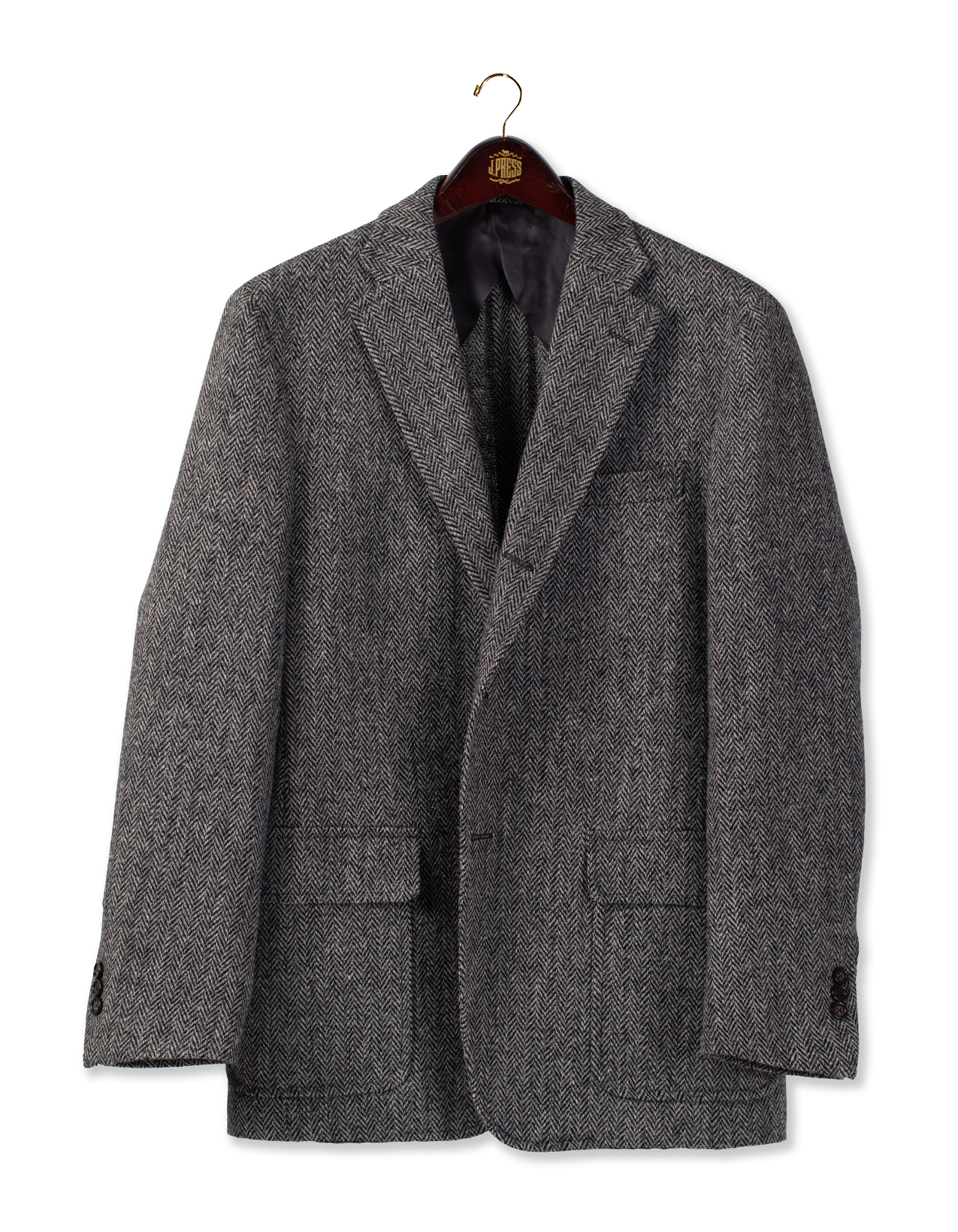 Harris Tweed Herringbone Sportcoat Black White J. PRESS