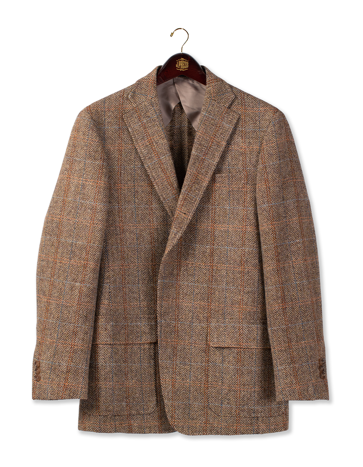 HARRIS TWEED TAN WINDOWPANE SPORT COAT CLASSIC FIT