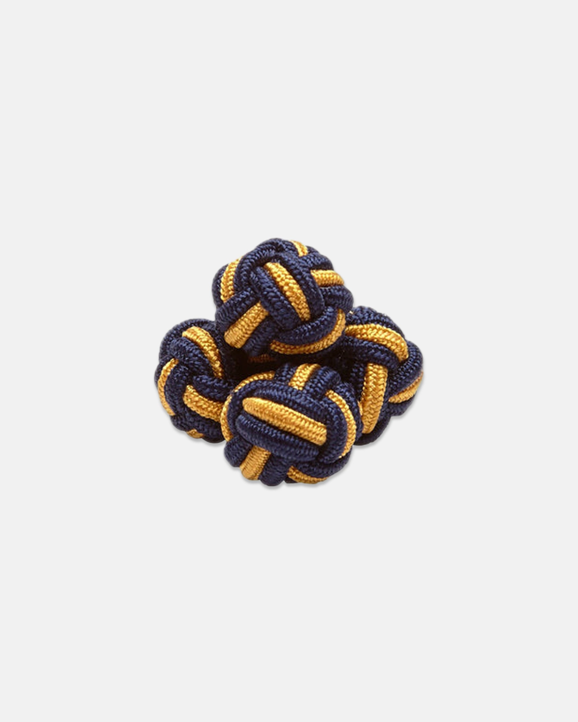 Navy & Gold Monkey's Fist Silk Knot Cufflinks