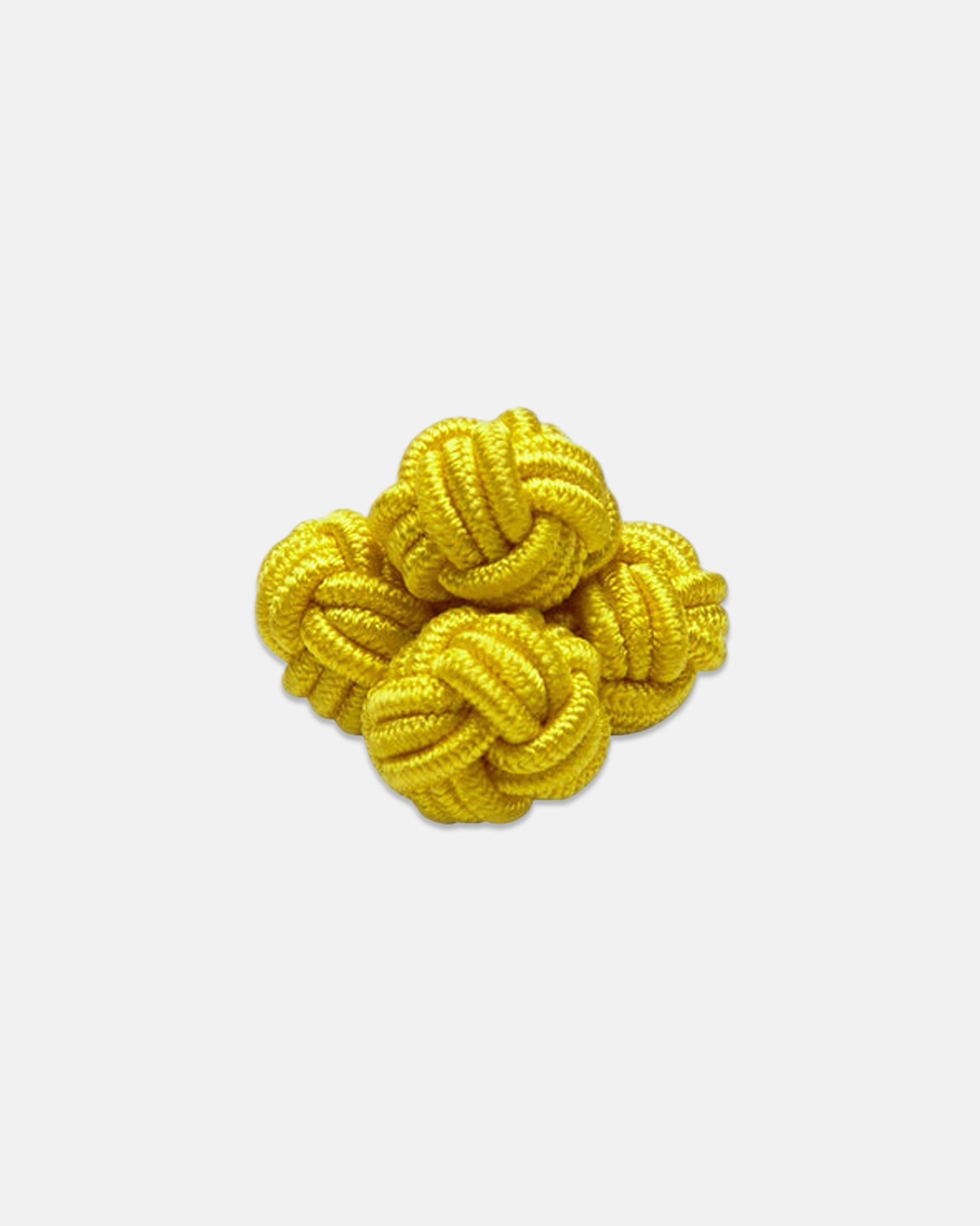 Yellow Monkey's Fist Silk Knot Cufflinks