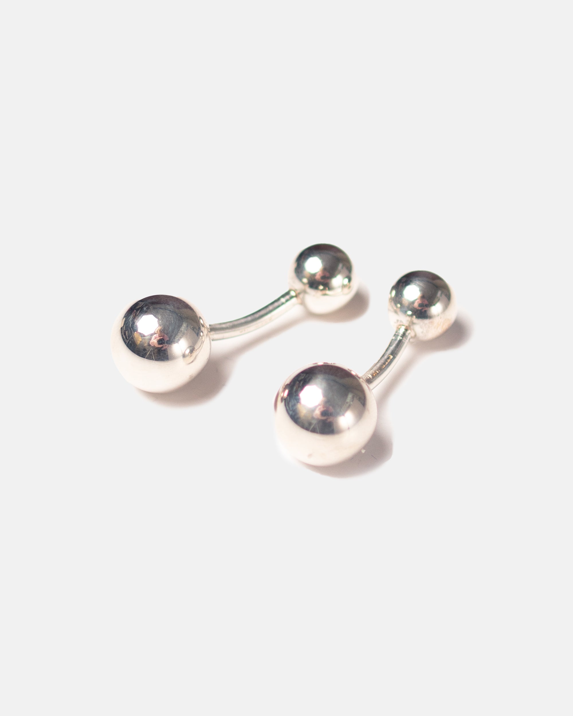 Made-in-USA Silver Finish Double Ball Cufflinks