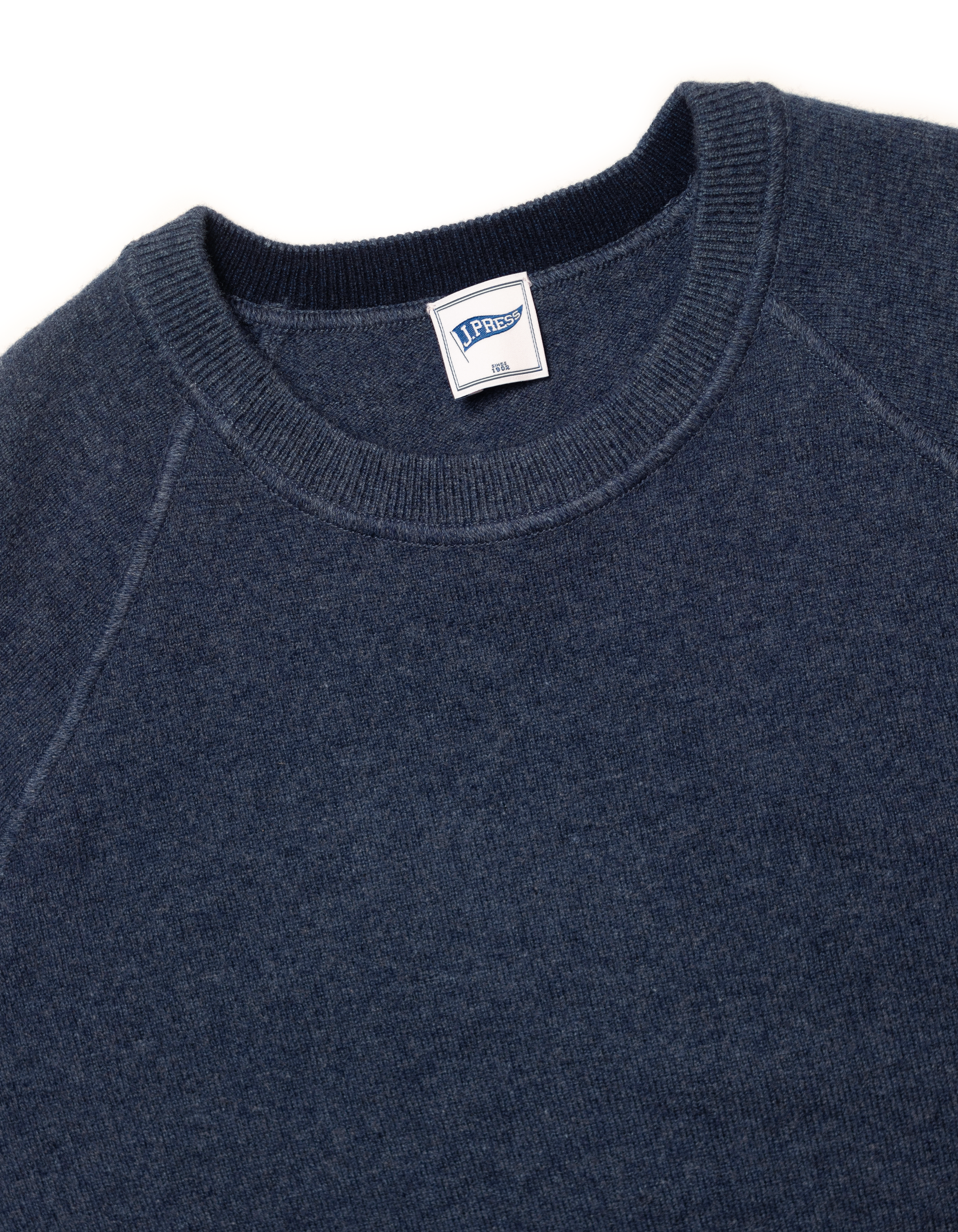 Denim Blue Cashmere Crewneck Sweater - Trim Fit