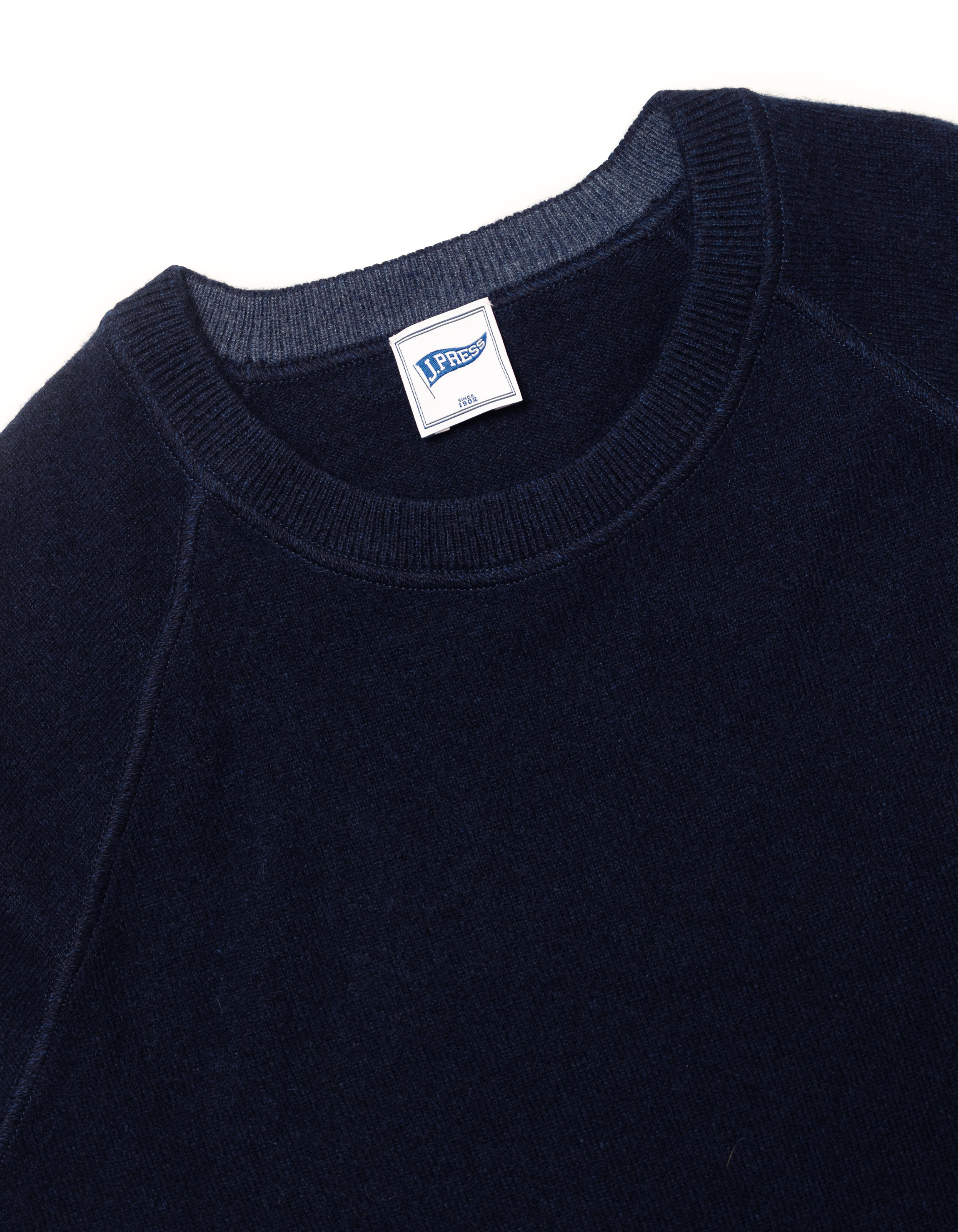 Dark Blue Cashmere Crewneck Sweater - Trim Fit