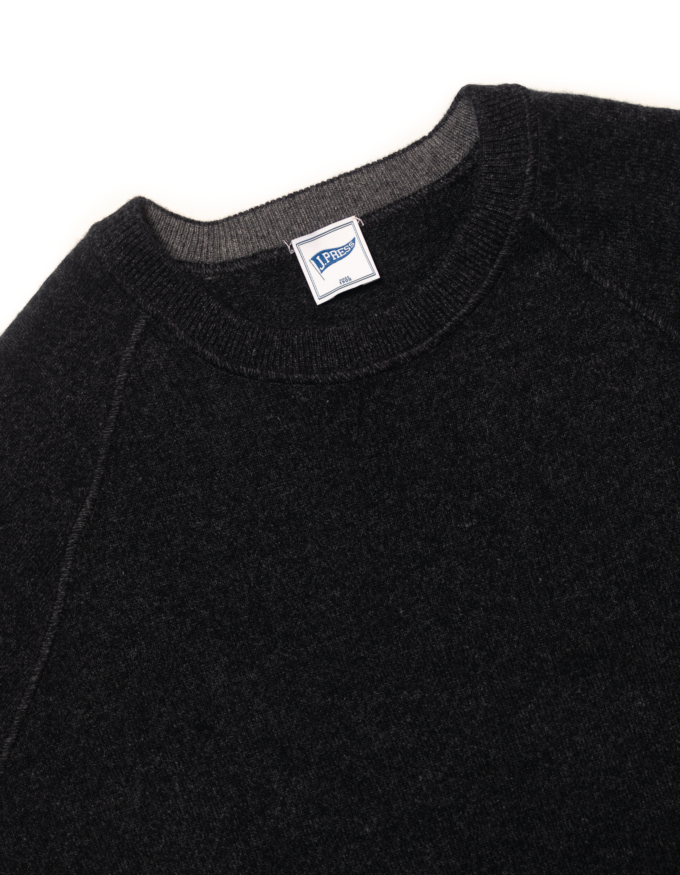 Charcoal Cashmere Crewneck Sweater - Trim Fit