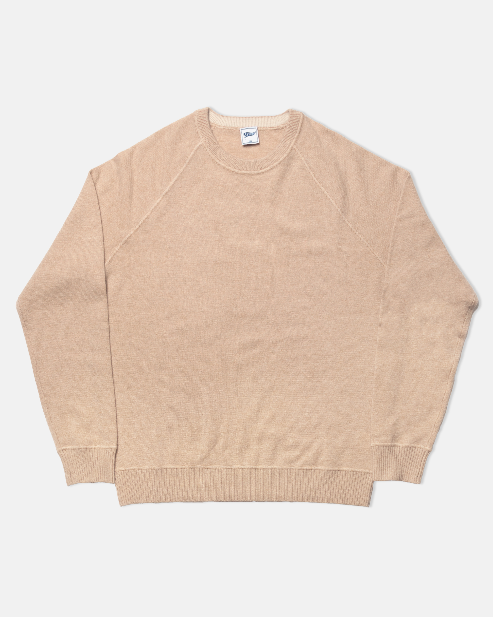 Tan Cashmere Crewneck Sweater - Trim Fit