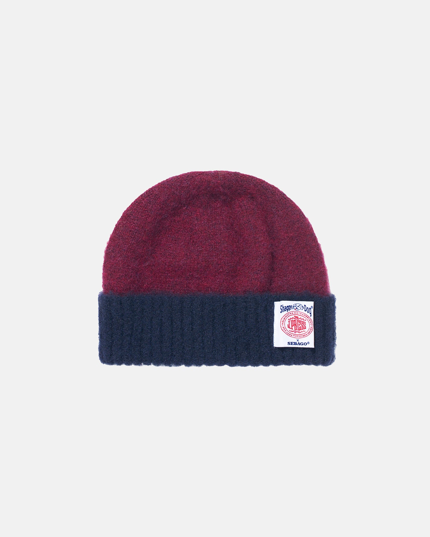 Made-in-Scotland Burgundy Two-tone Shaggy Dog Beanie