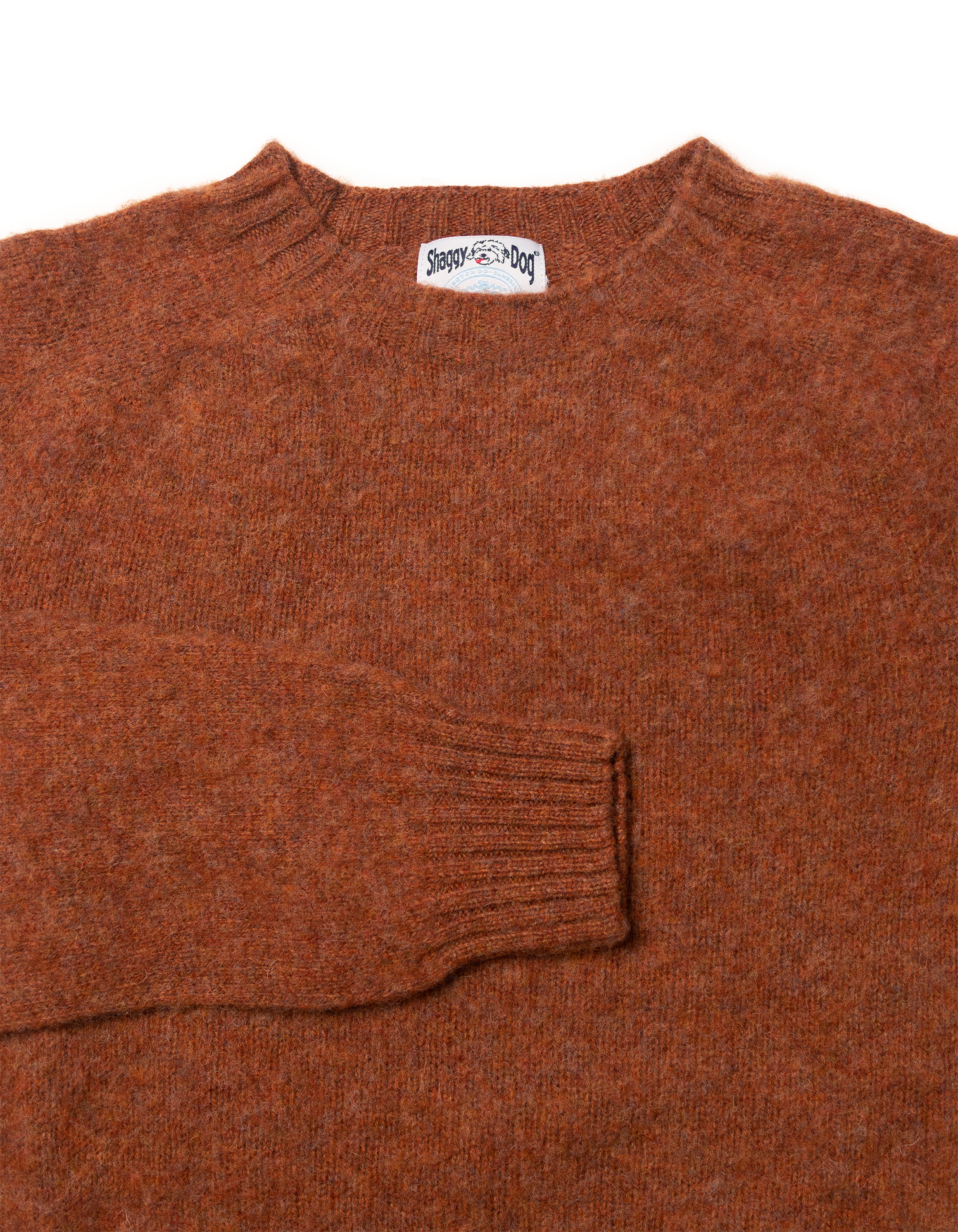 Made-in-Scotland Rust Shaggy Dog Sweater - Trim Fit
