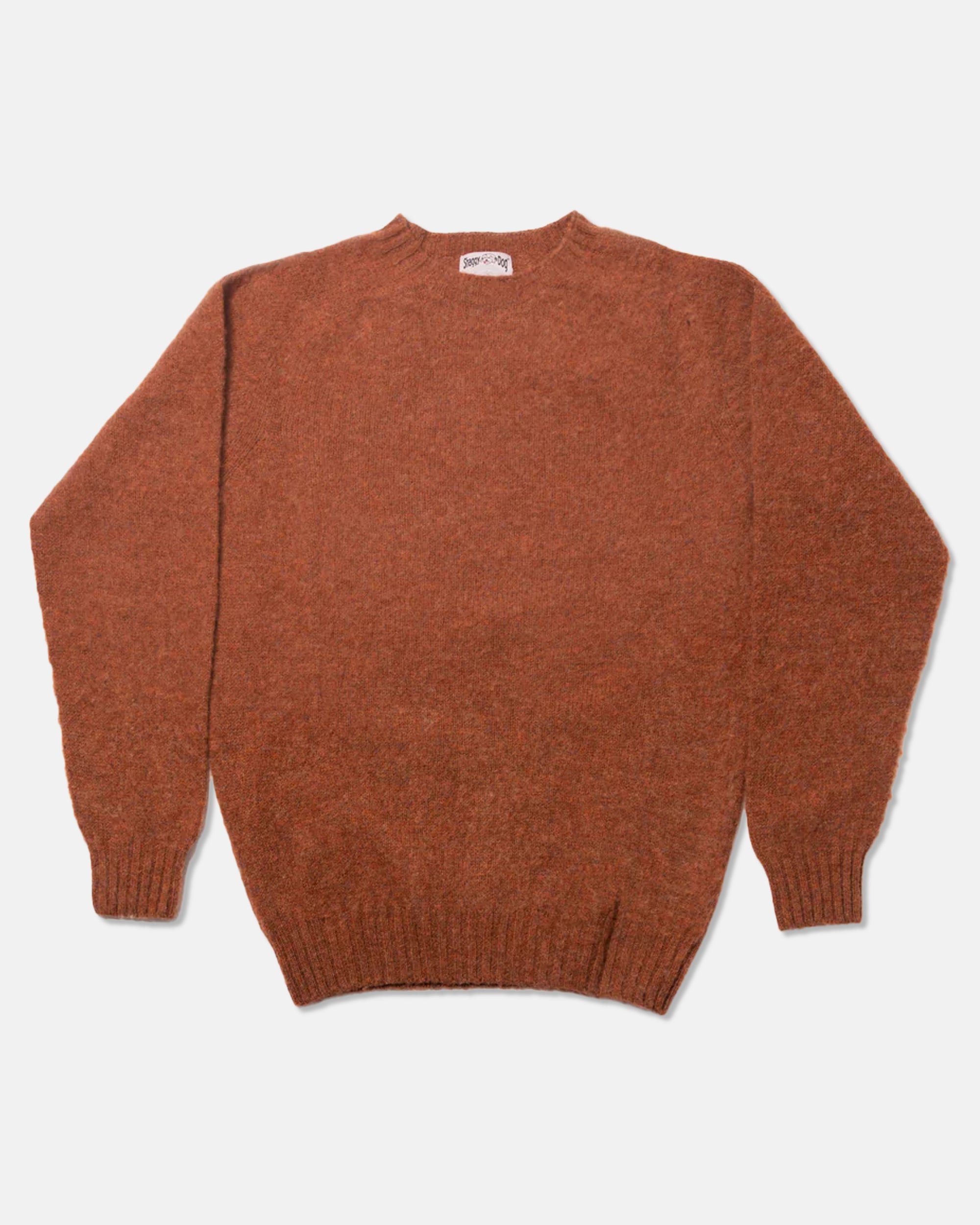 Made-in-Scotland Rust Shaggy Dog Sweater - Trim Fit