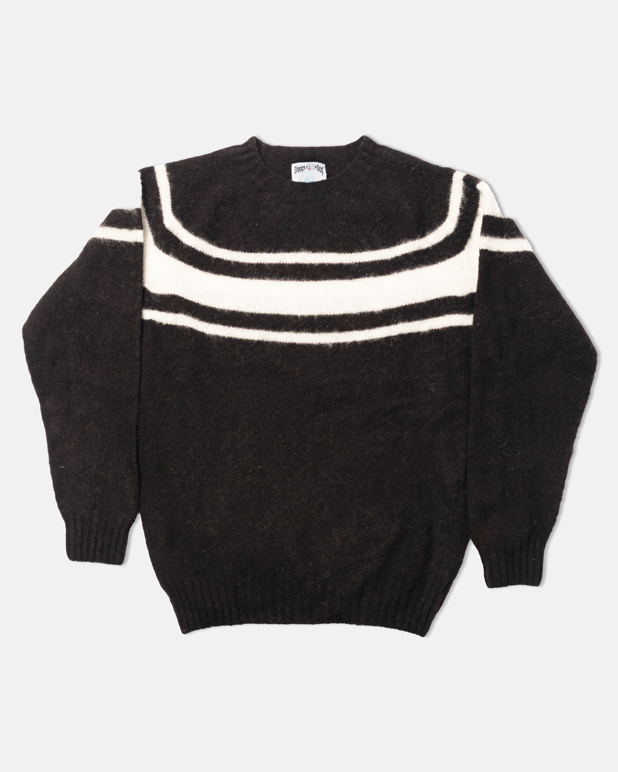 シャギードッグセーターパウダーブルーユニバーシティストライプ(トリムフィット)