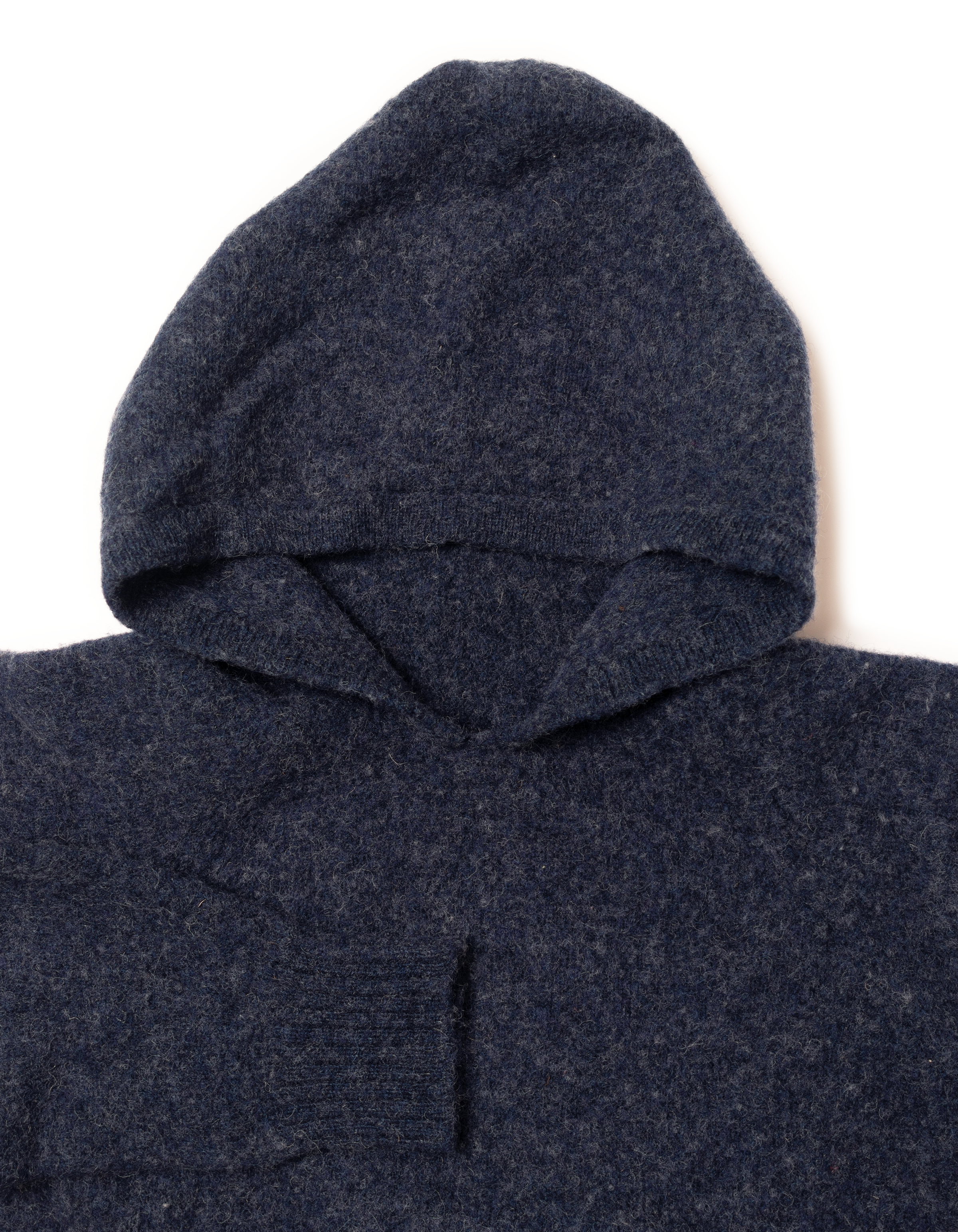 Made-in-Scotland Dark Blue Marl Shaggy Dog Hoodie - Trim Fit