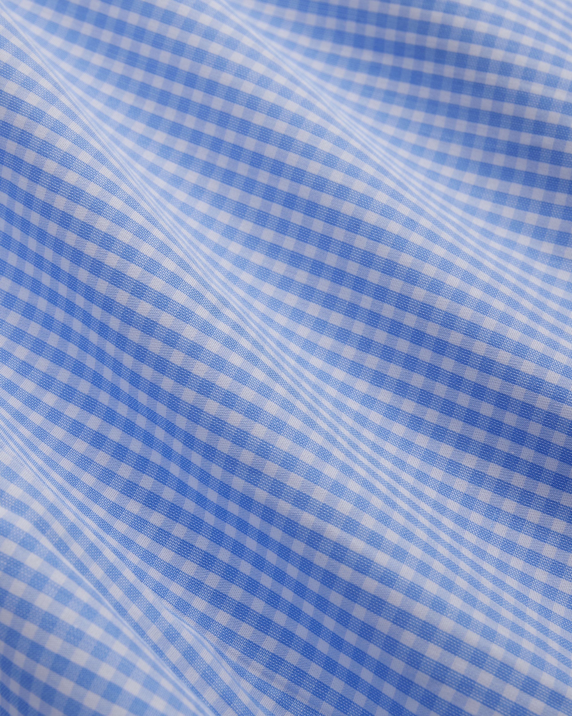 Made-in-Canada Blue Gingham Spread Collar Dress Shirt - Classic Fit