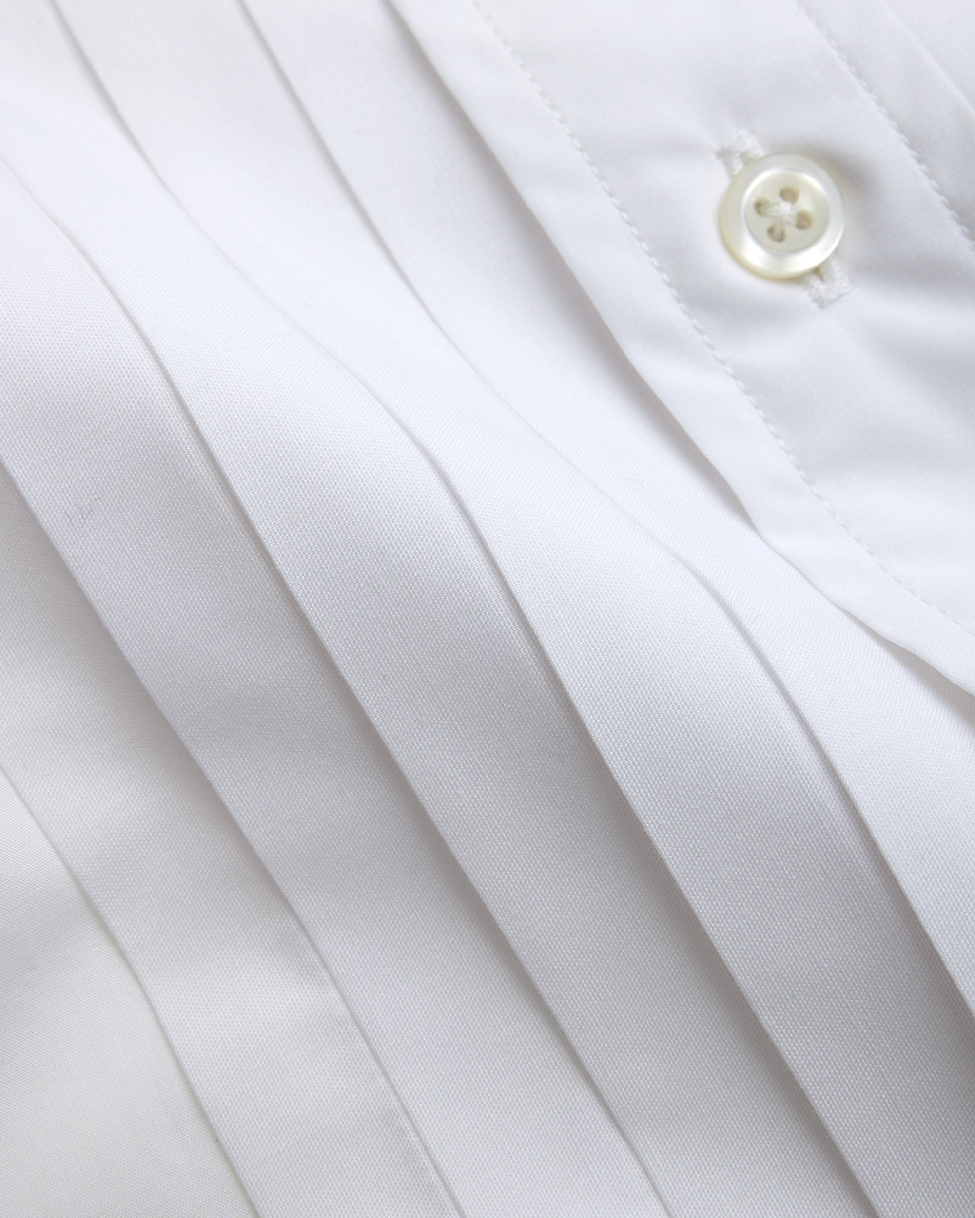 Pleated Front Straight Collar Formal Shirt