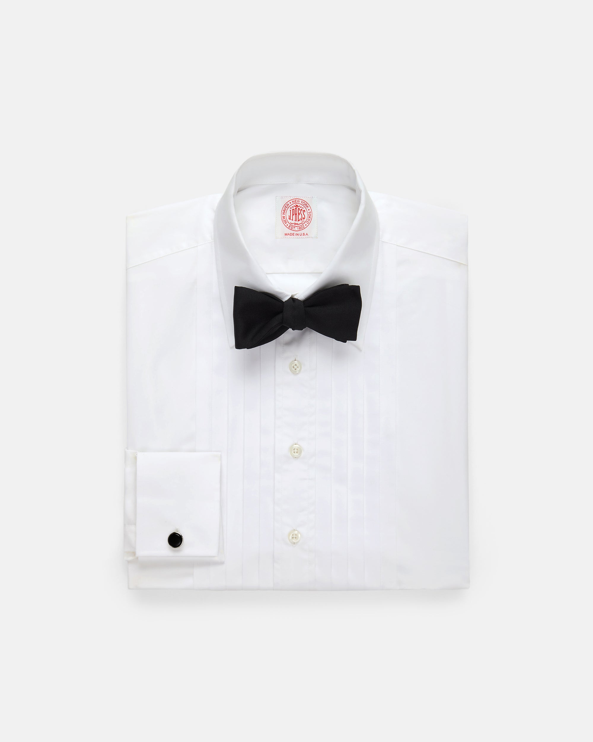 Pleated Front Straight Collar Formal Shirt