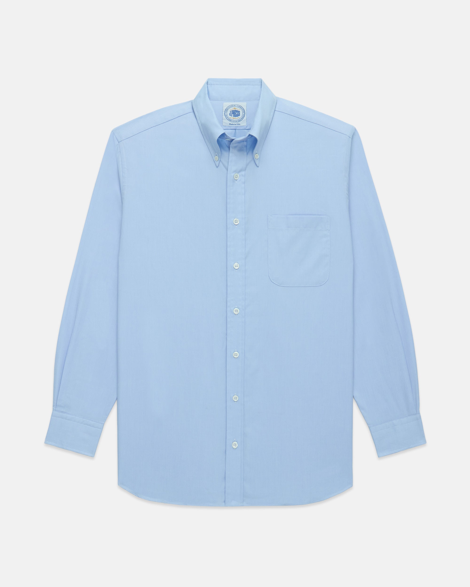 Made-in-USA Thomas Mason Blue Royal Oxford Button Down Shirt - Classic Fit